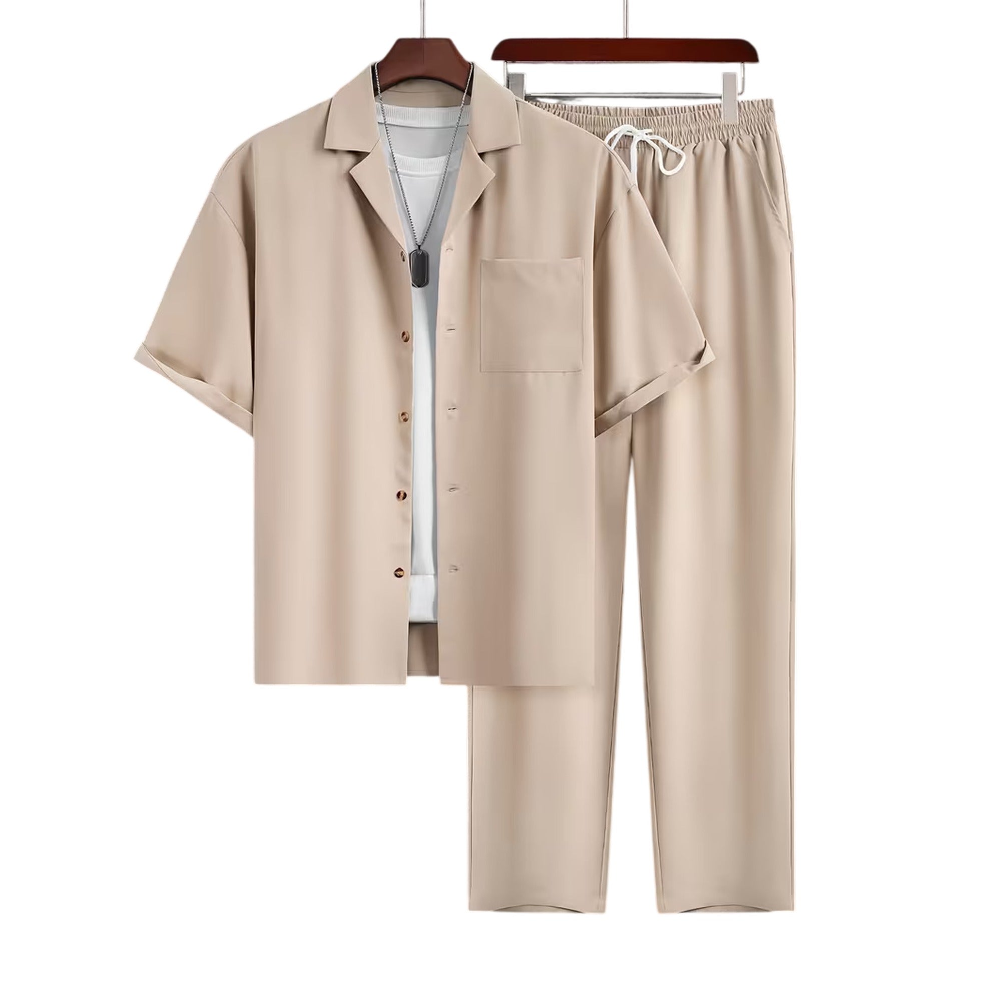 Atelier Rivelle | Ensemble Chemise Pantalon Homme Été Ample Léger Décontracté