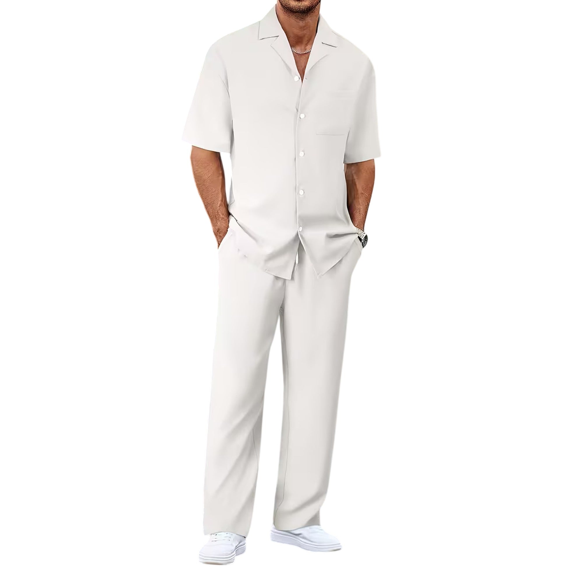Atelier Rivelle | Ensemble Chemise Pantalon Homme Été Ample Léger Décontracté