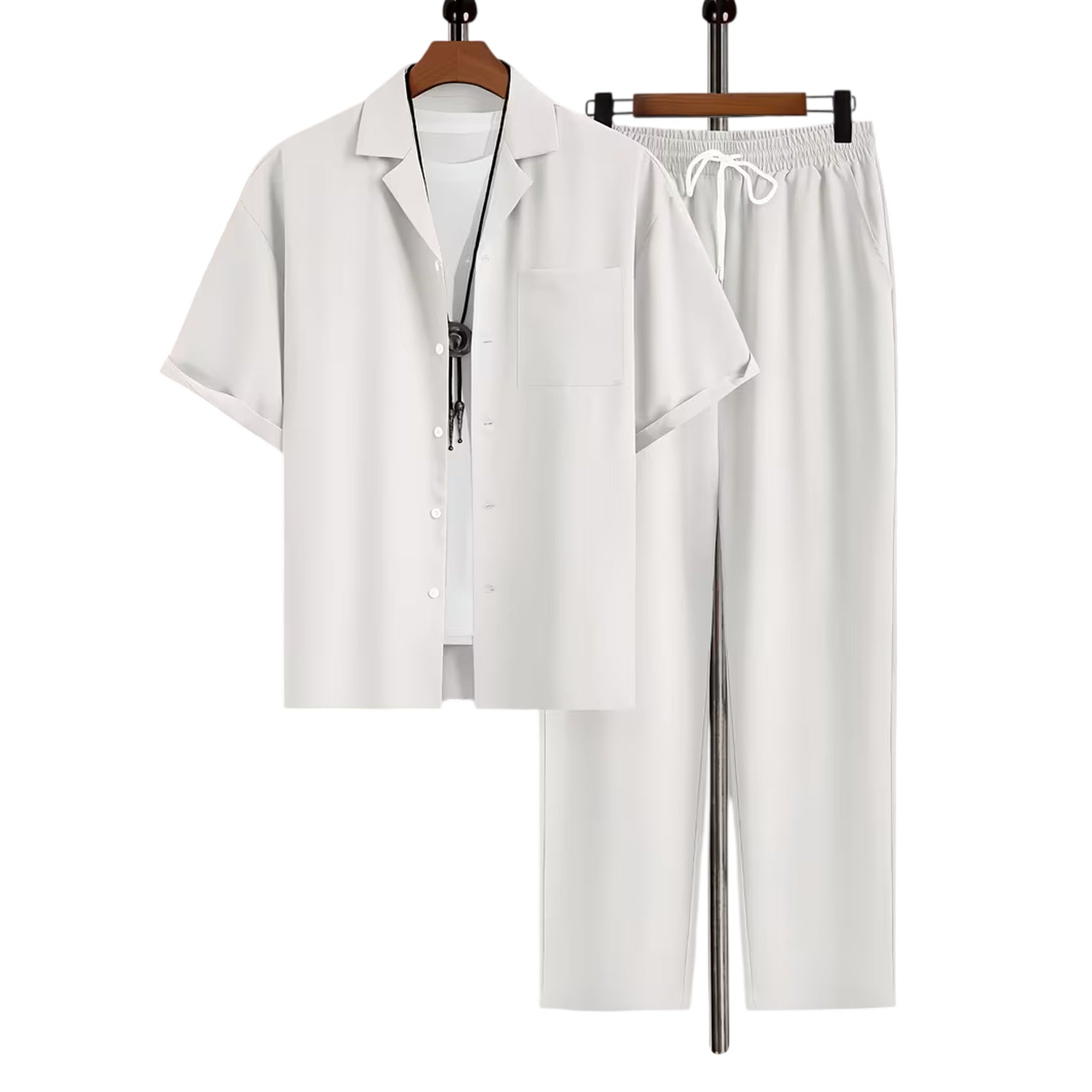 Atelier Rivelle | Ensemble Chemise Pantalon Homme Été Ample Léger Décontracté
