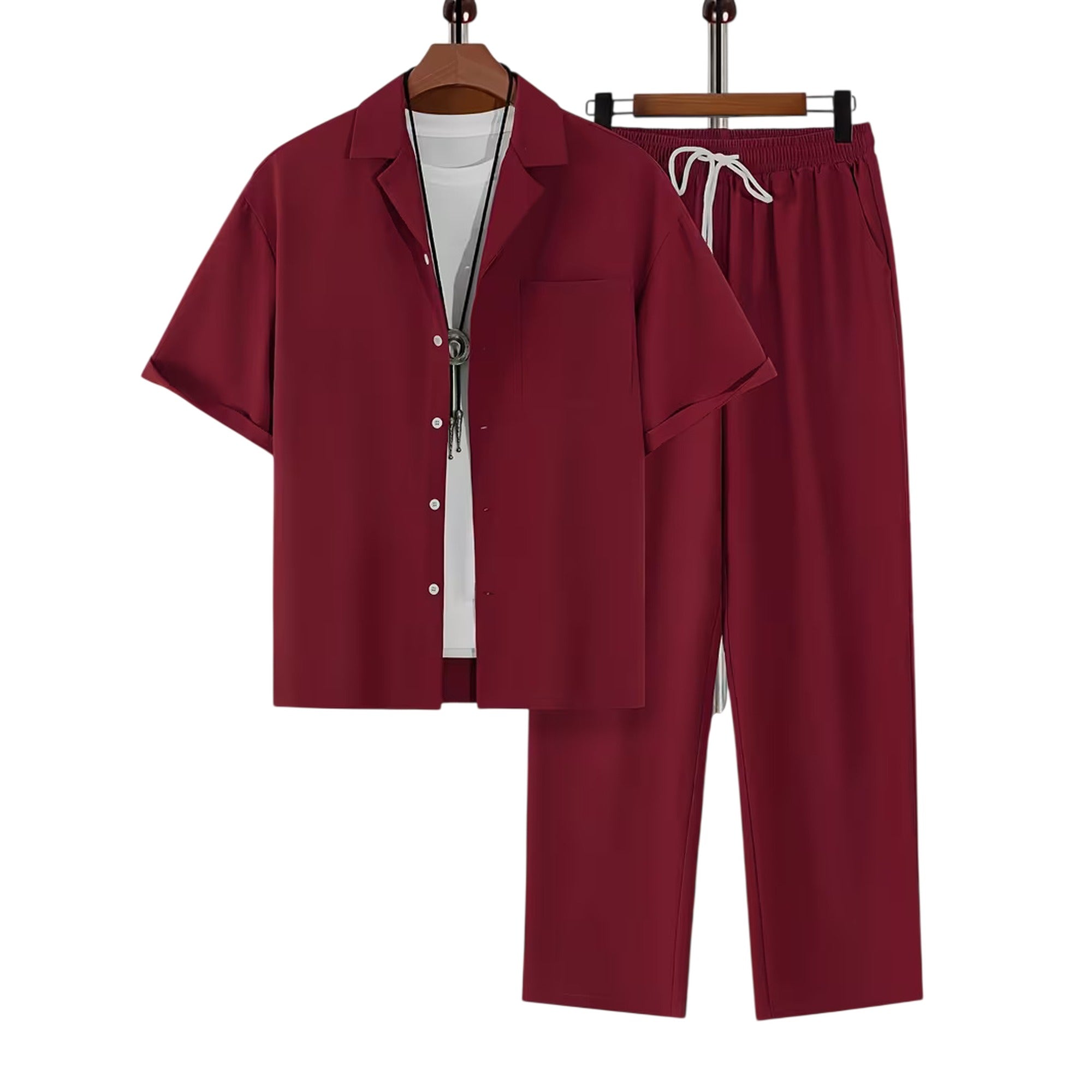 Atelier Rivelle | Ensemble Chemise Pantalon Homme Été Ample Léger Décontracté