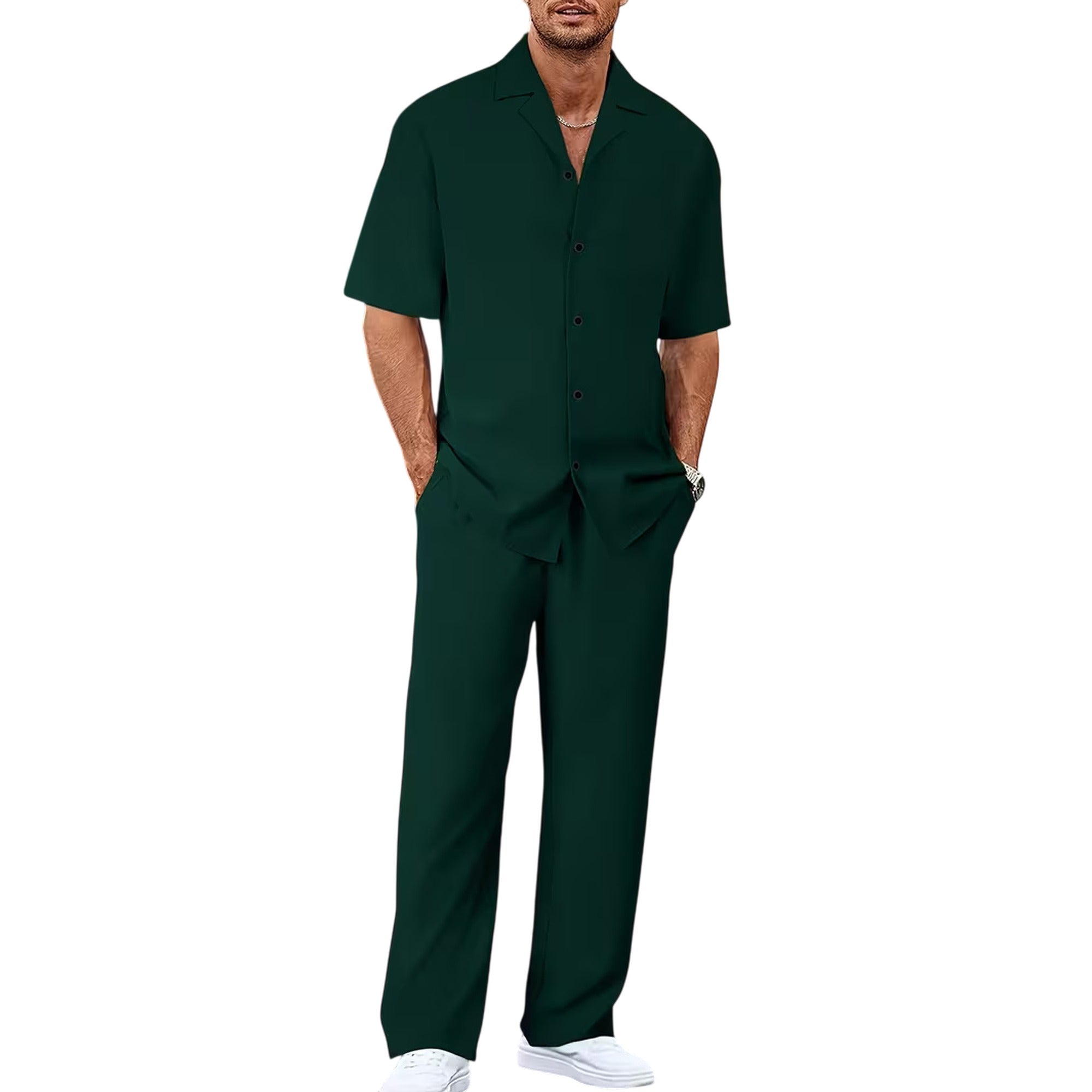 Atelier Rivelle | Ensemble Chemise Pantalon Homme Été Ample Léger Décontracté