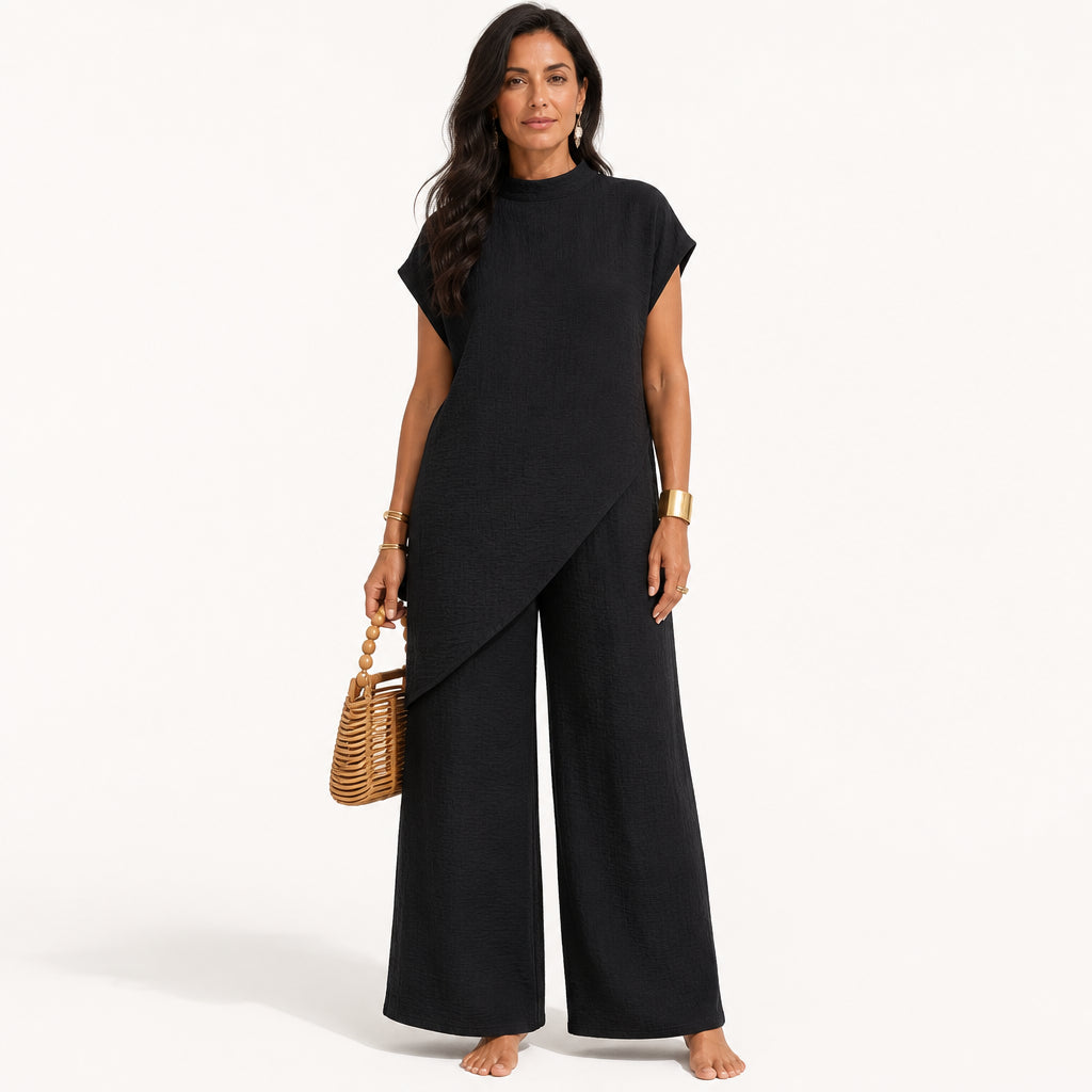 Atelier Rivelle | Ensemble Femme Automne Fluide Ourlet Asymétrique Décontracté