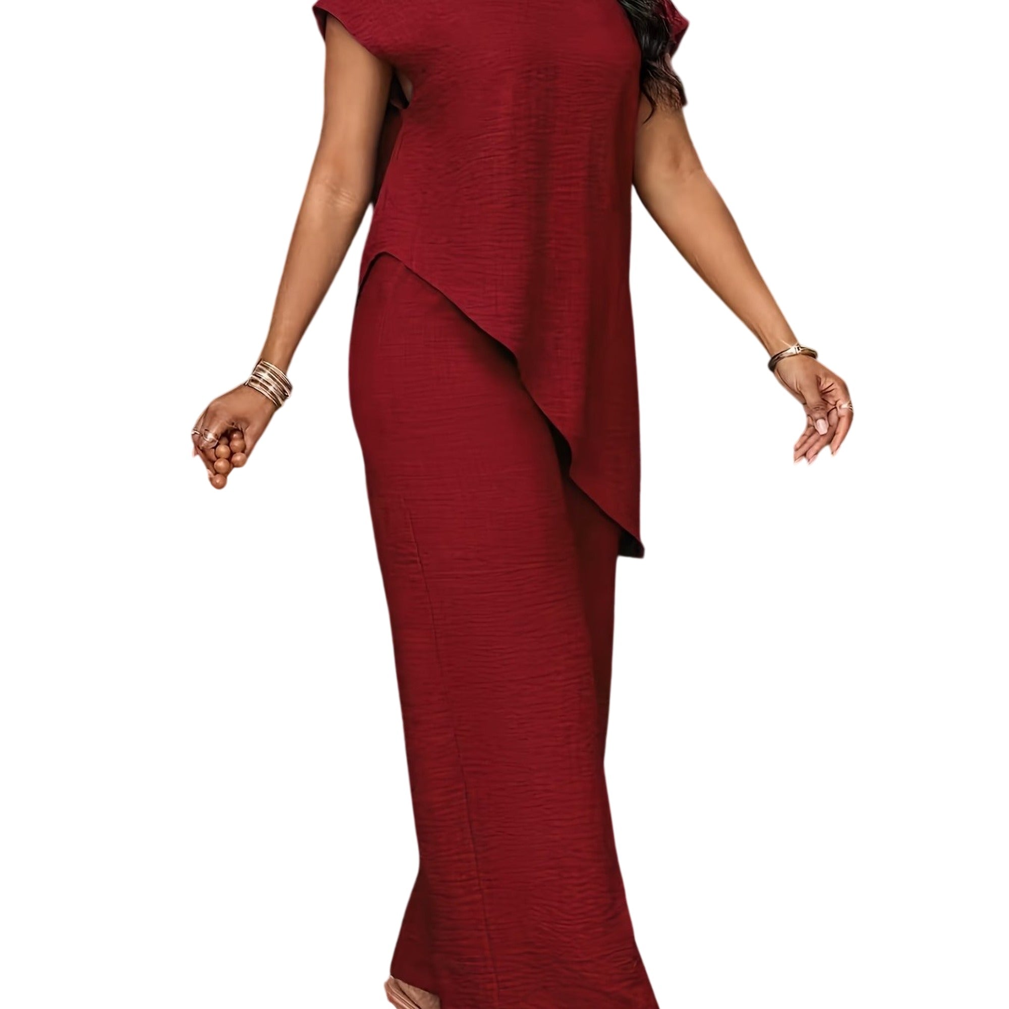 Atelier Rivelle | Ensemble Femme Automne Fluide Ourlet Asymétrique Décontracté