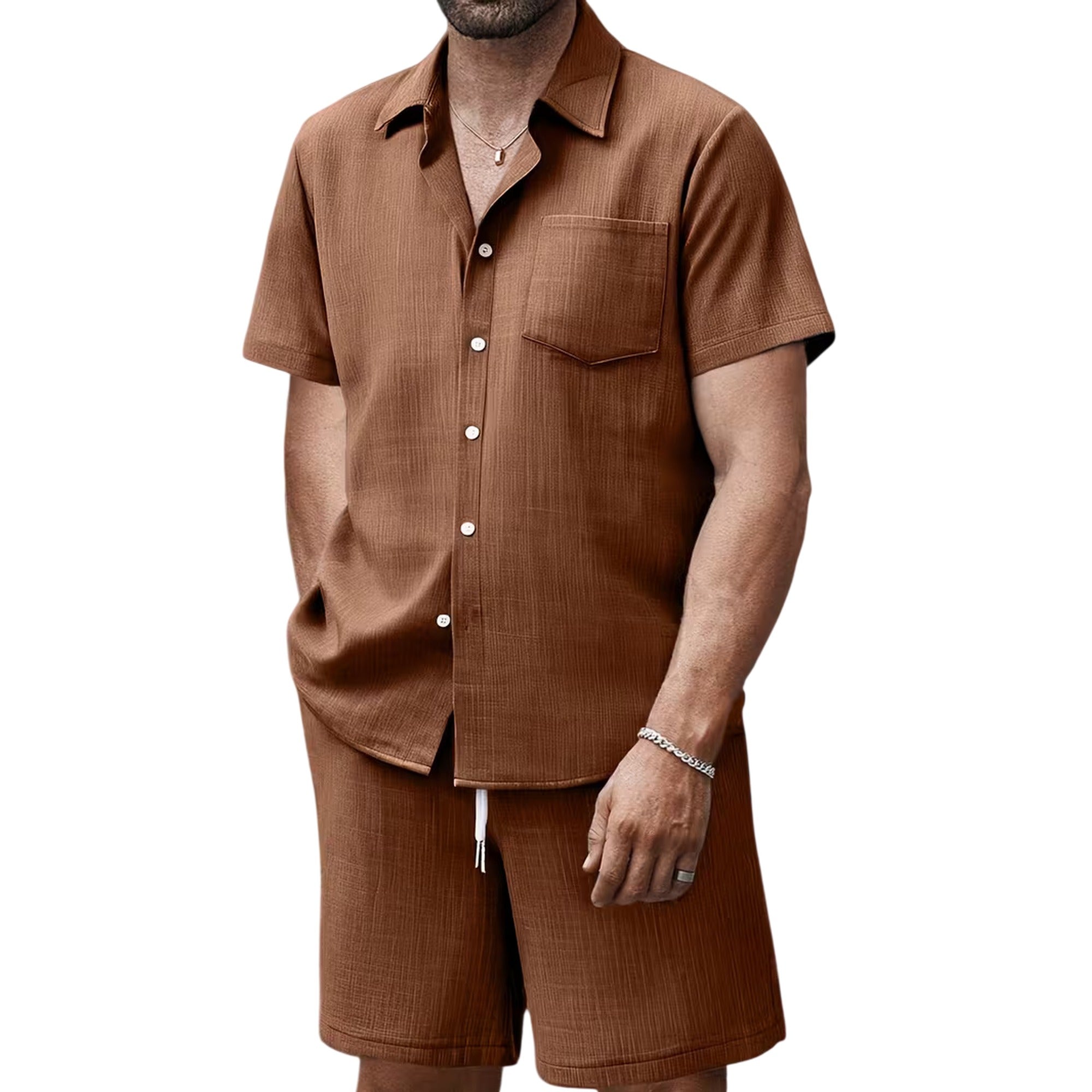 Atelier Rivelle | Ensemble Homme Été Short T-Shirt Léger Décontracté Poches