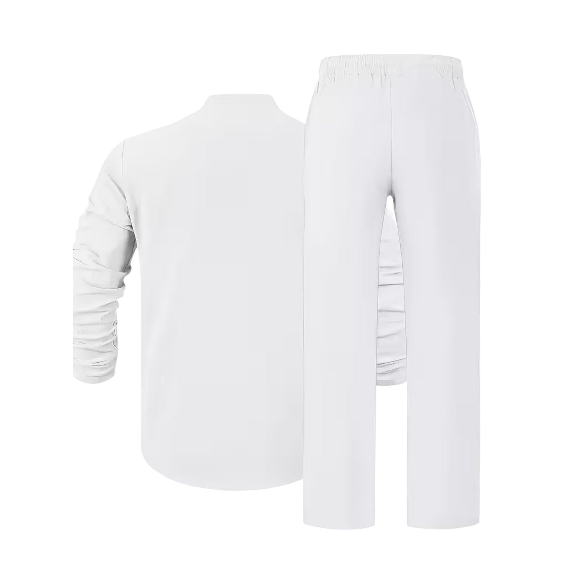 Atelier Rivelle | Ensemble Lin Homme Ample Col V Manches Longues Ceinture Décontracté