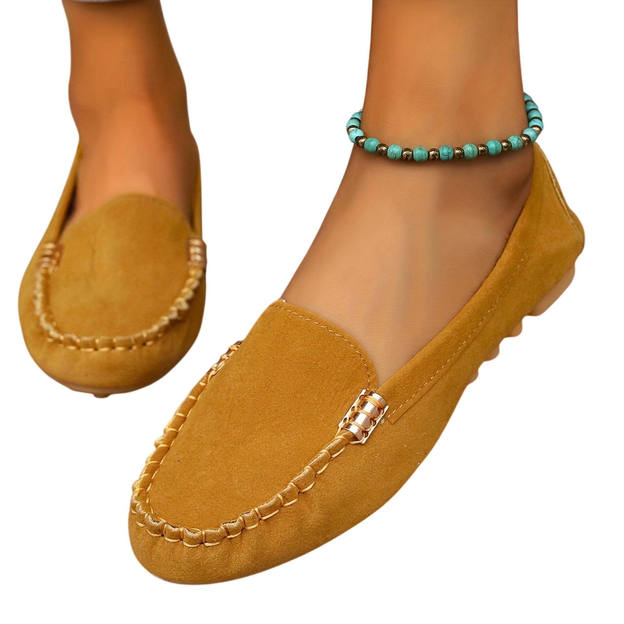 Atelier Rivelle | Mocassins Femme Cuir Souple Bout Rond Détails Métalliques Chic
