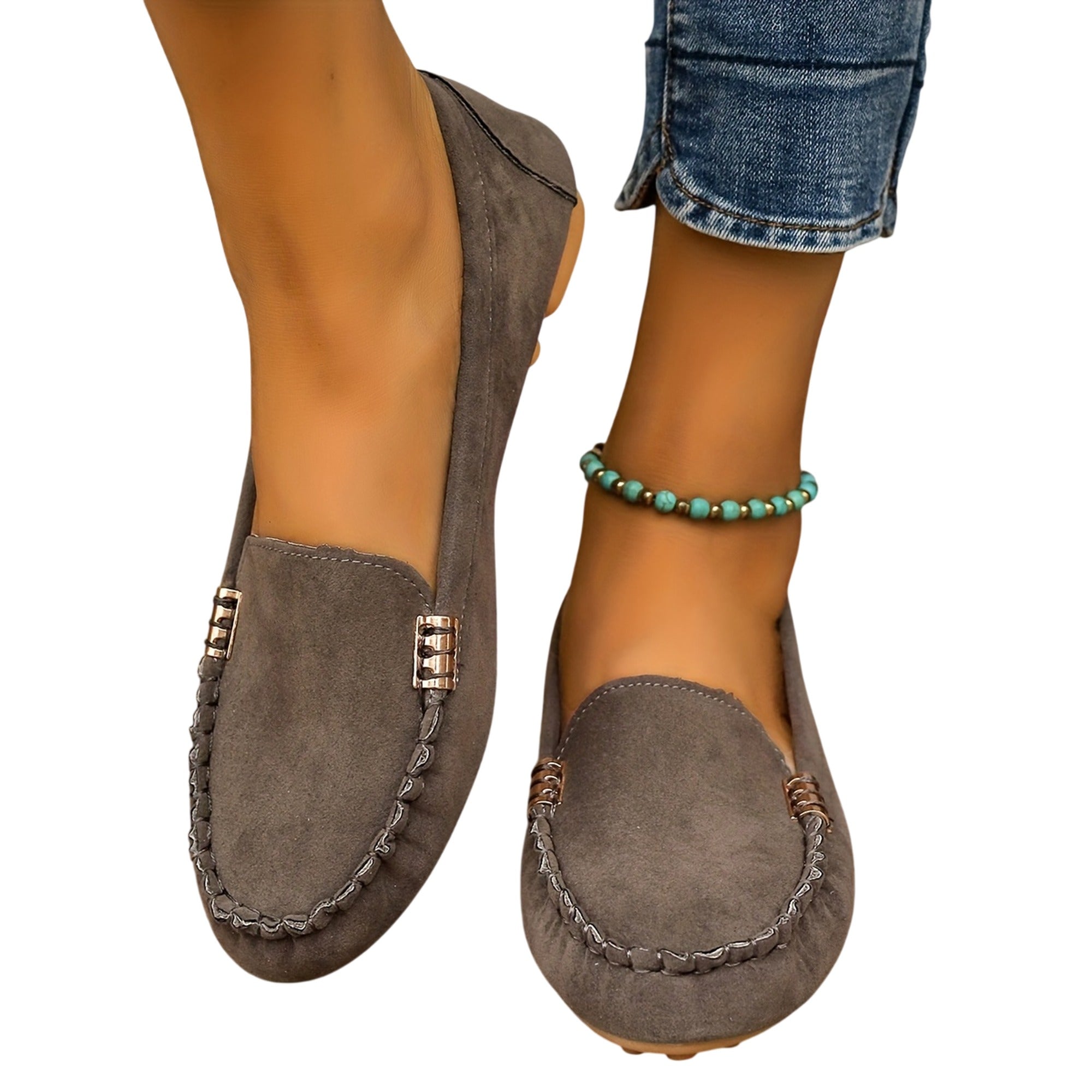 Atelier Rivelle | Mocassins Femme Cuir Souple Bout Rond Détails Métalliques Chic