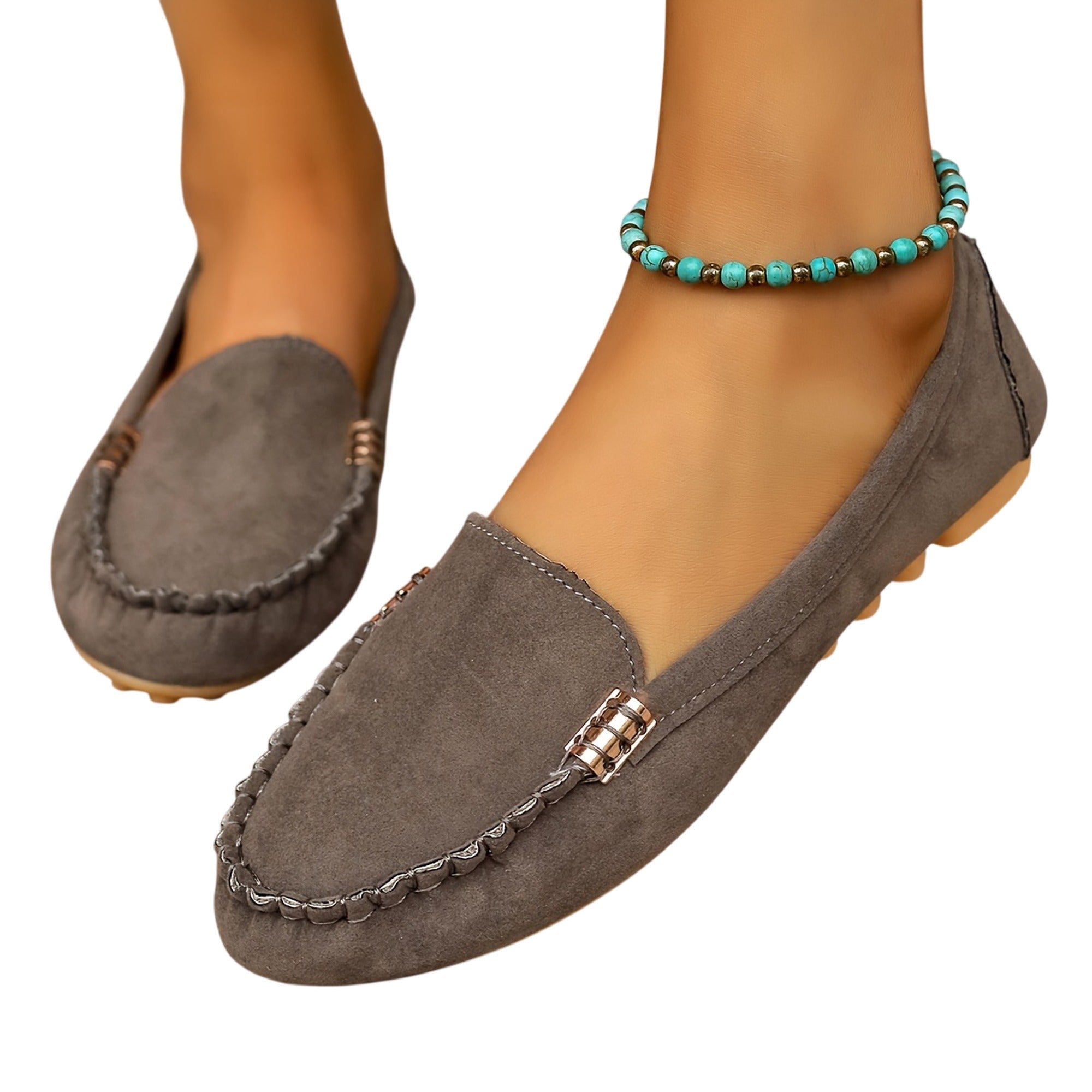 Atelier Rivelle | Mocassins Femme Cuir Souple Bout Rond Détails Métalliques Chic