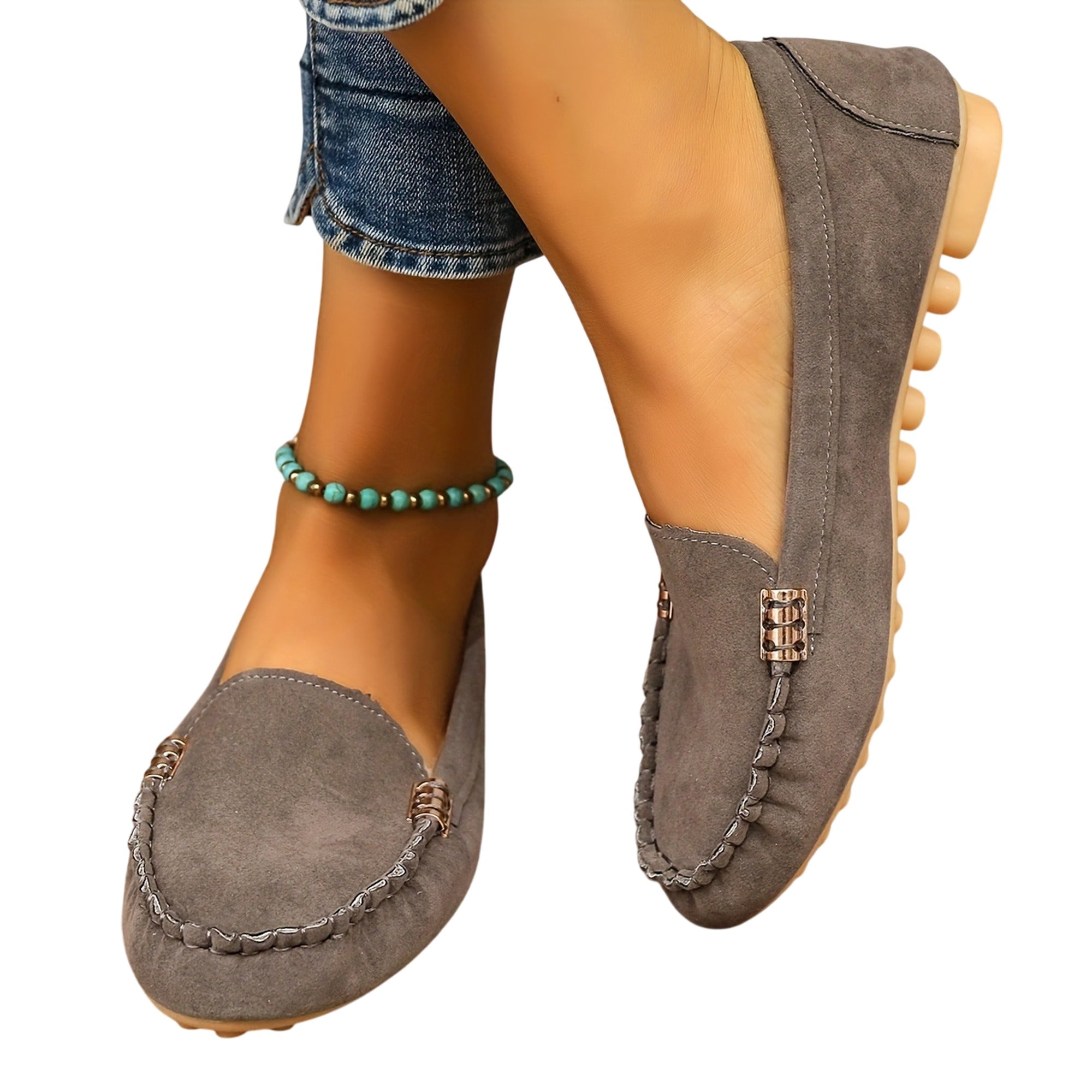 Atelier Rivelle | Mocassins Femme Cuir Souple Bout Rond Détails Métalliques Chic