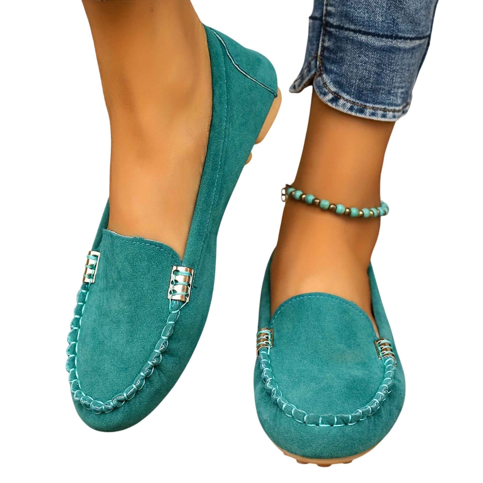 Atelier Rivelle | Mocassins Femme Cuir Souple Bout Rond Détails Métalliques Chic