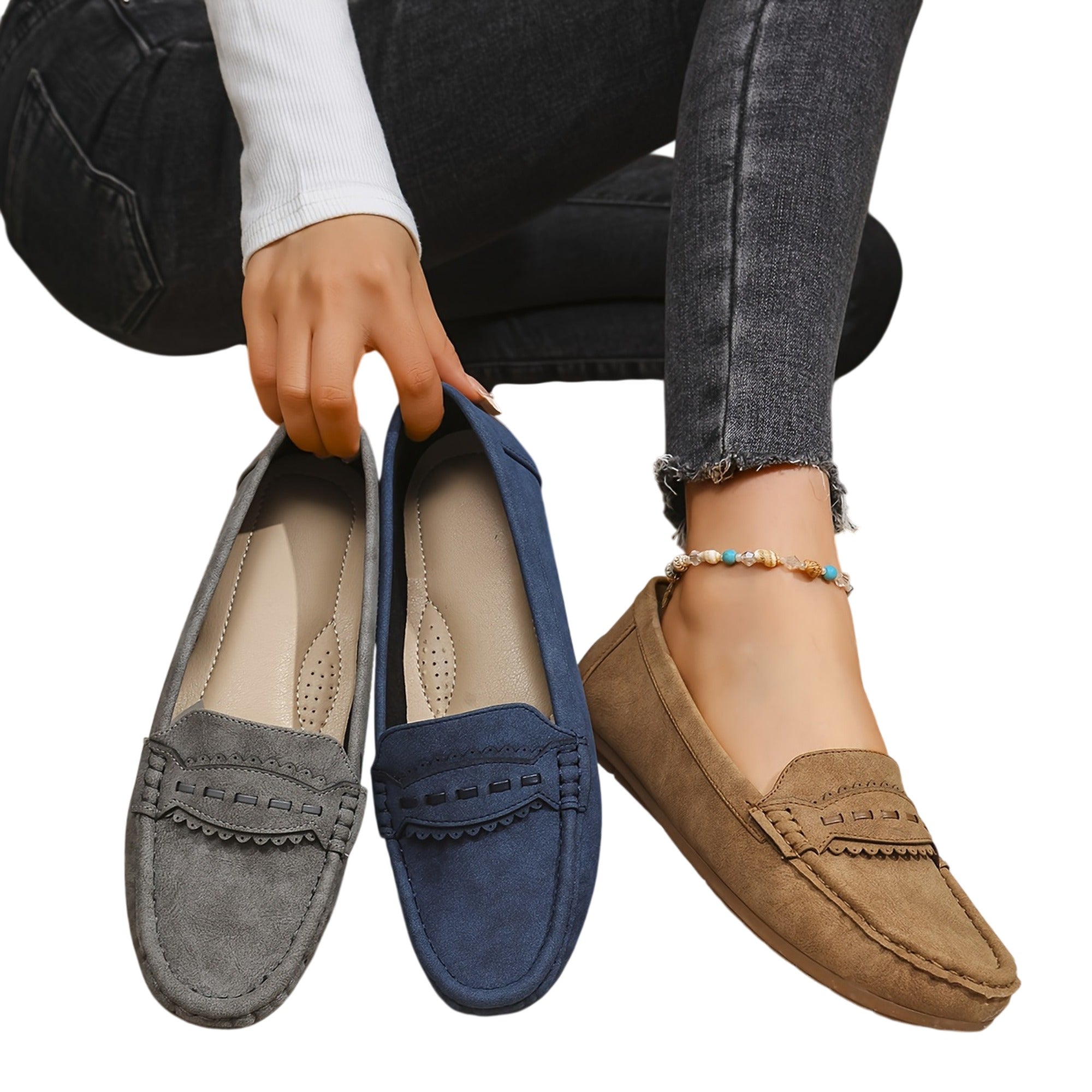 Atelier Rivelle | Mocassins Femme Grande Taille Confort Doux Nœud Couture Main