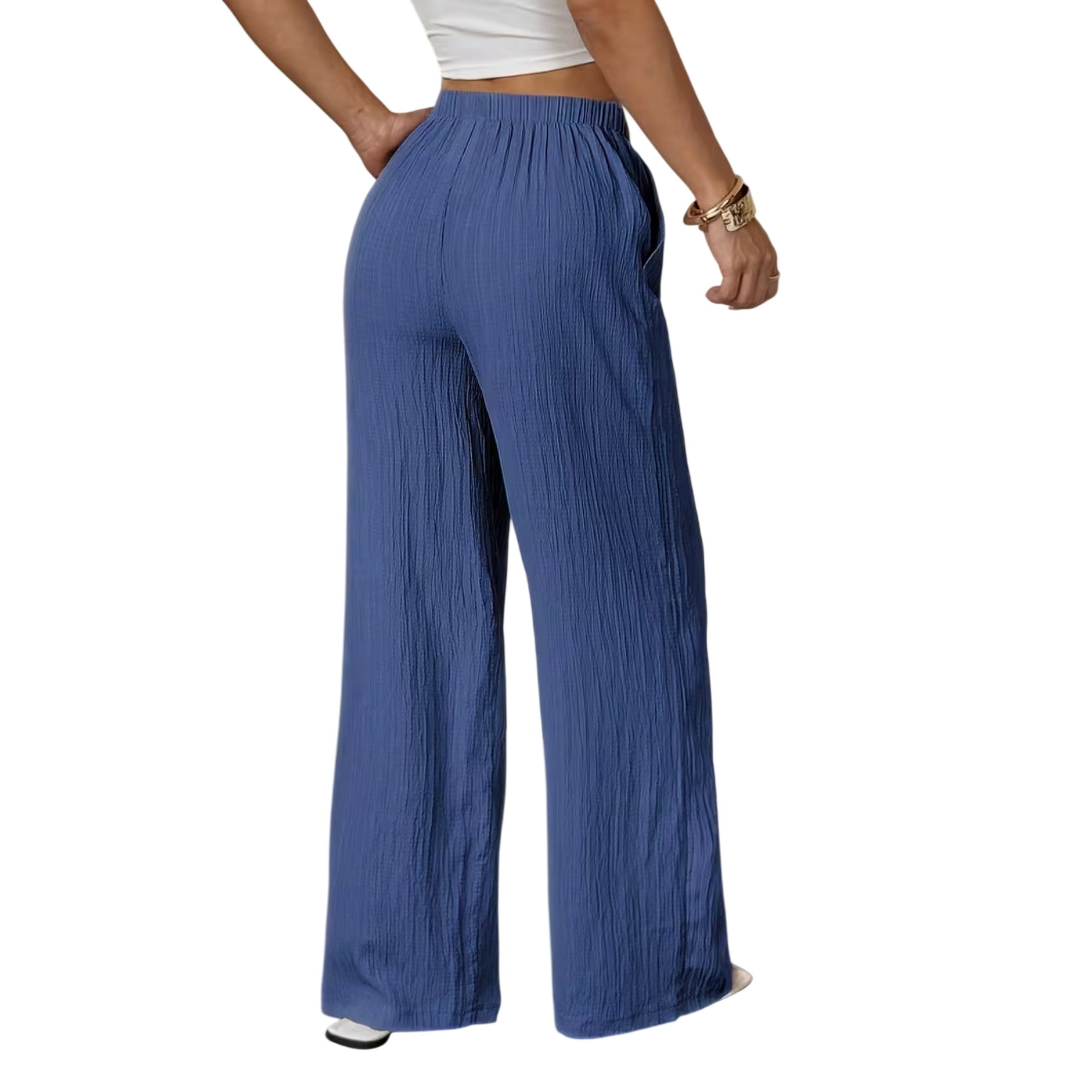 Atelier Rivelle | Pantalon Large Femme Été Fluide Élégant Uni