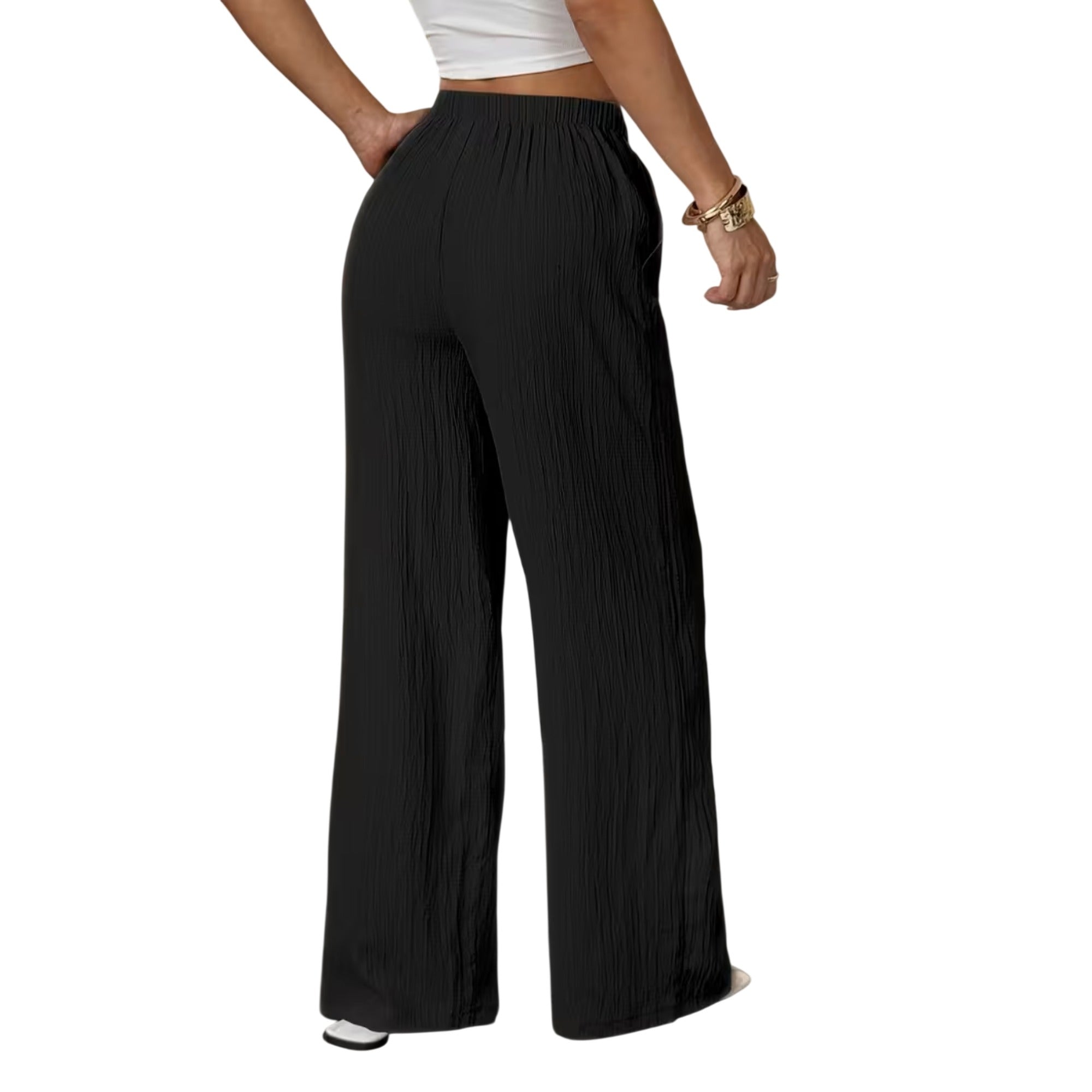 Atelier Rivelle | Pantalon Large Femme Été Fluide Élégant Uni