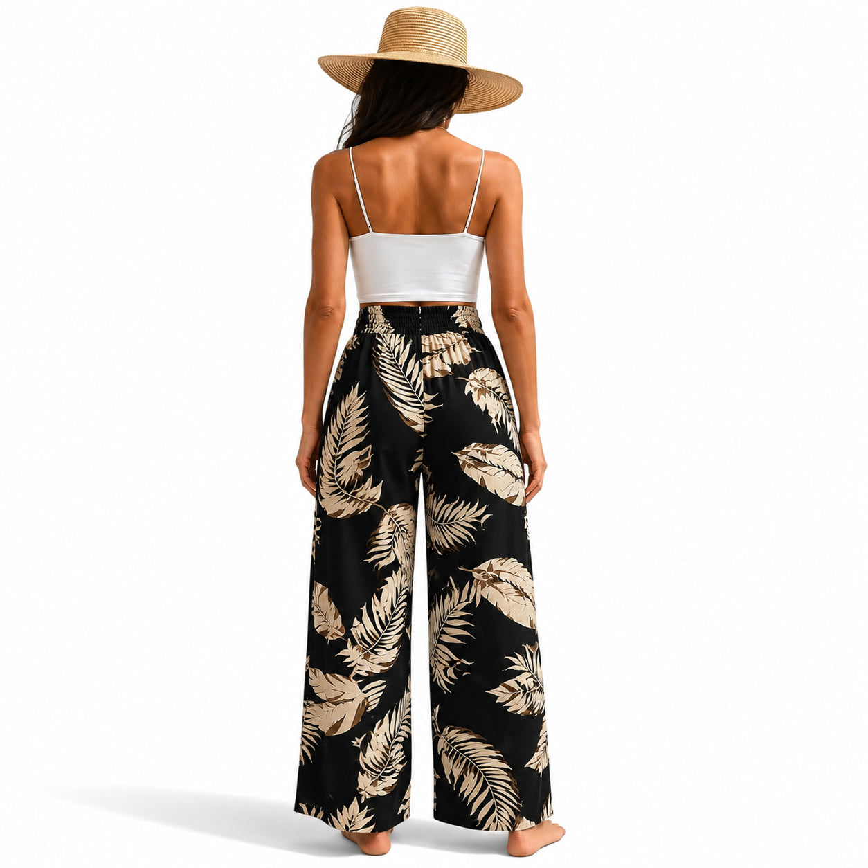 Atelier Rivelle | Pantalon Large Femme Fluide Imprimé Floral Chic