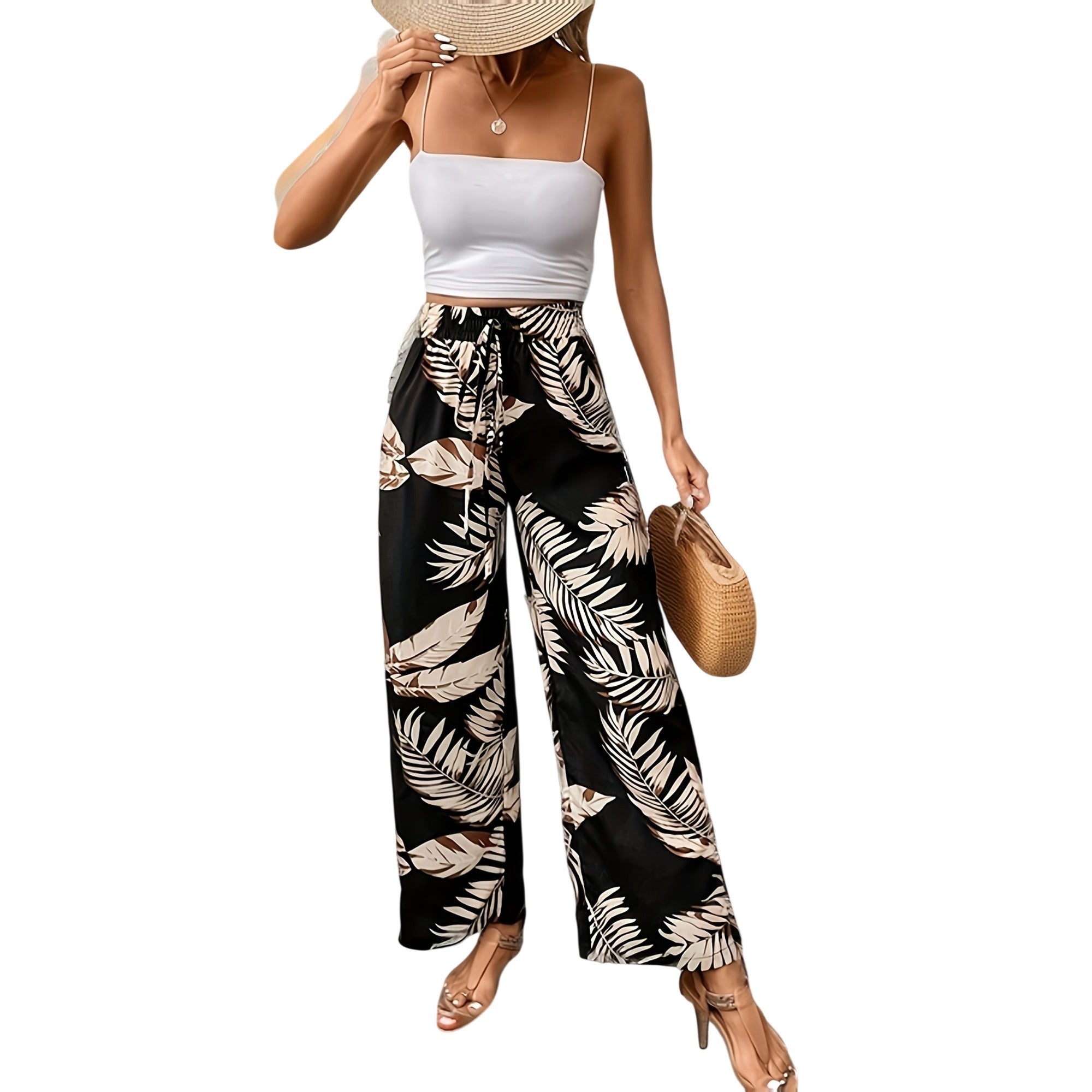 Atelier Rivelle | Pantalon Large Femme Fluide Imprimé Floral Chic