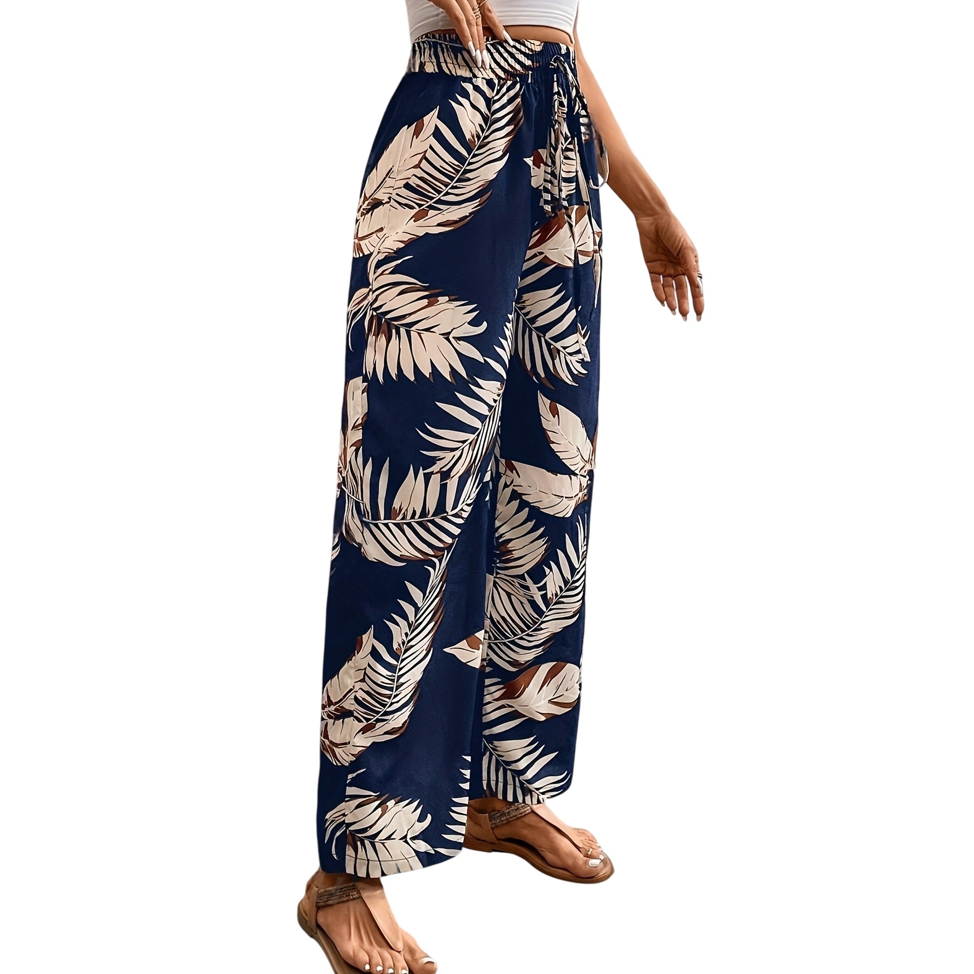 Atelier Rivelle | Pantalon Large Femme Fluide Imprimé Floral Chic