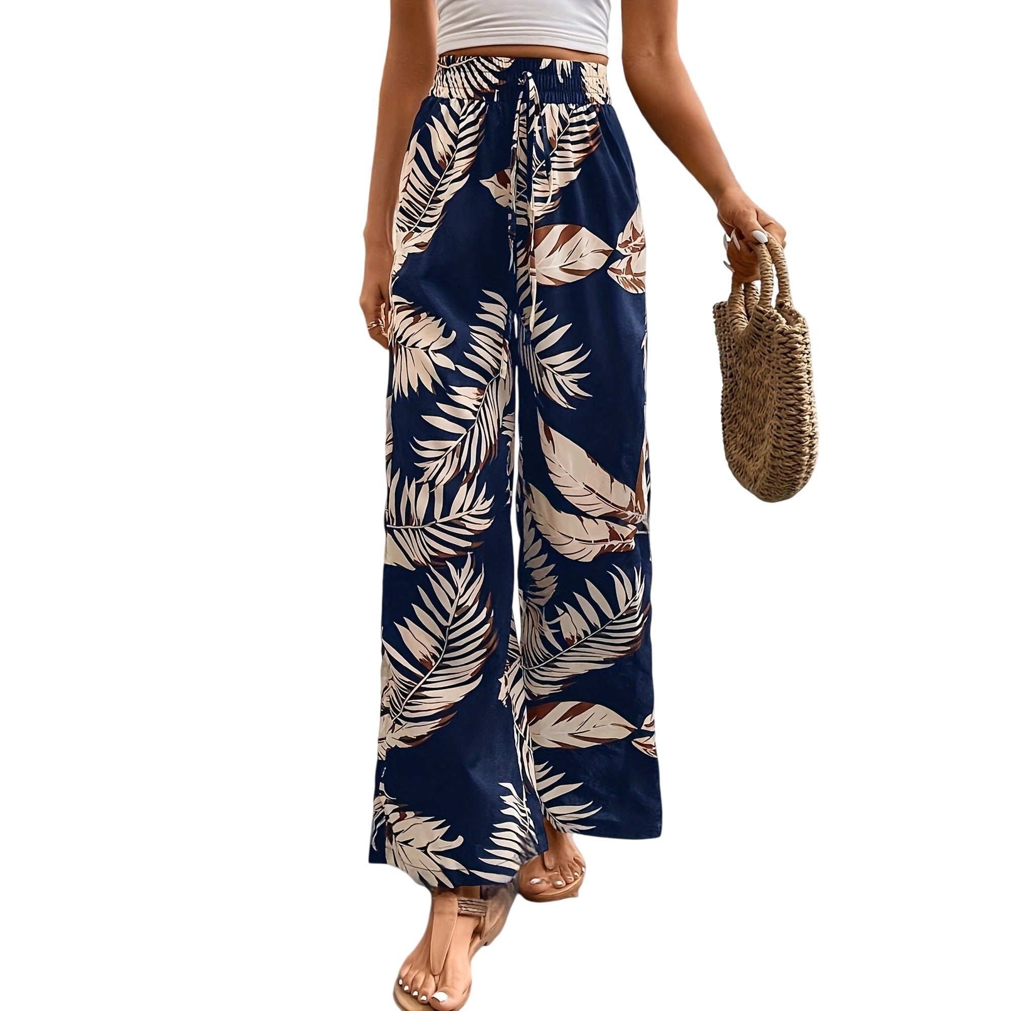 Atelier Rivelle | Pantalon Large Femme Fluide Imprimé Floral Chic