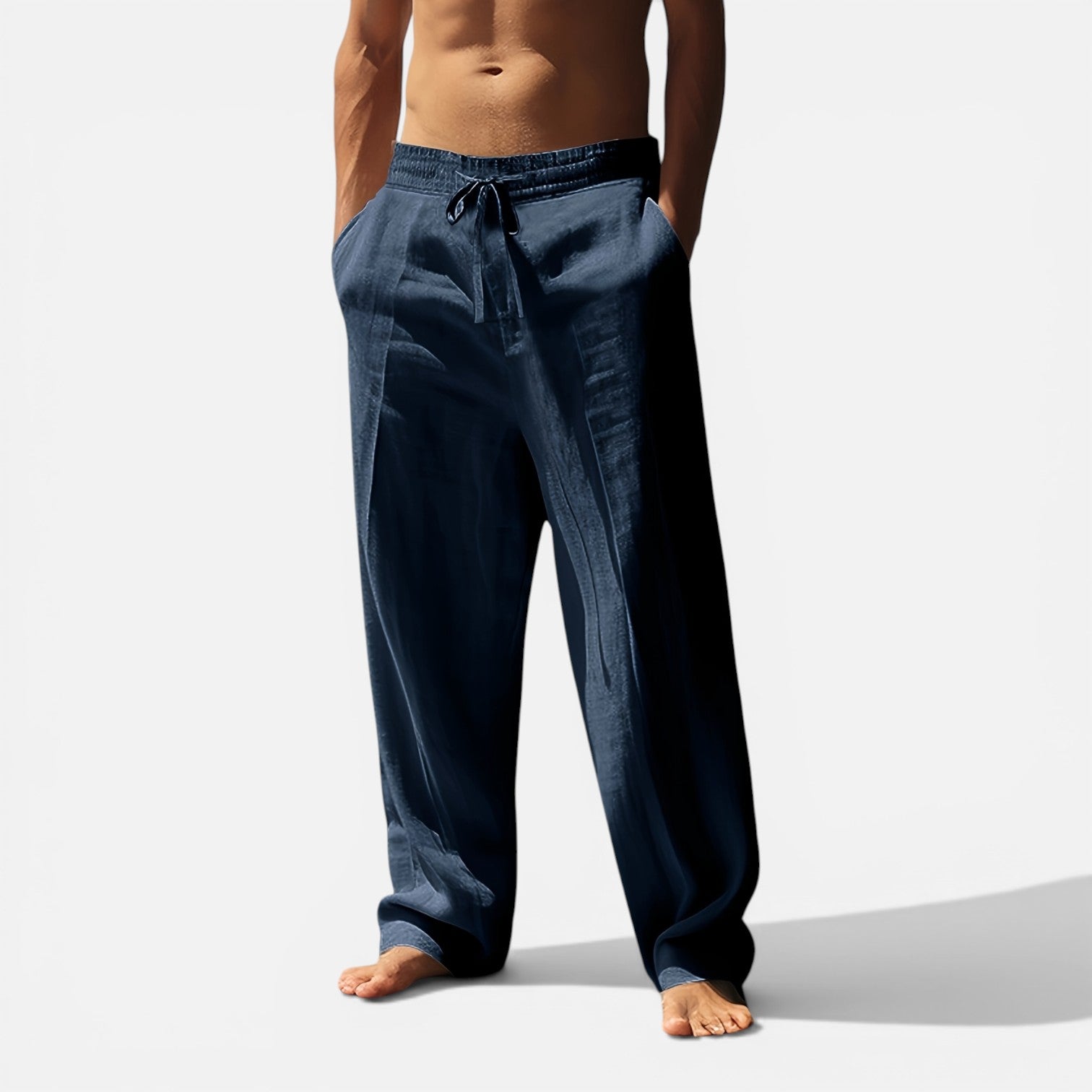Atelier Rivelle |  Pantalon Lin Homme Été Léger Respirant Taille Élastique