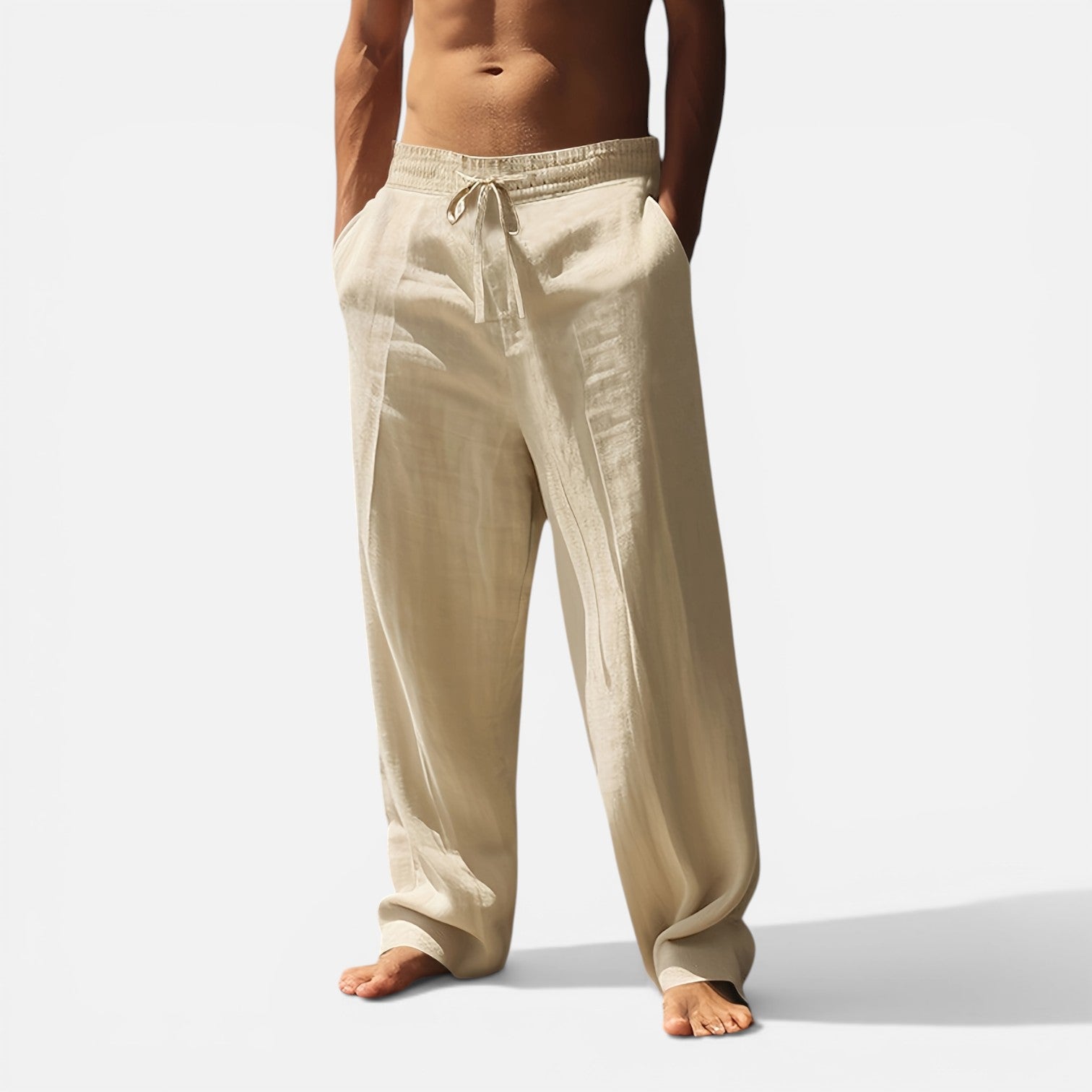 Atelier Rivelle |  Pantalon Lin Homme Été Léger Respirant Taille Élastique