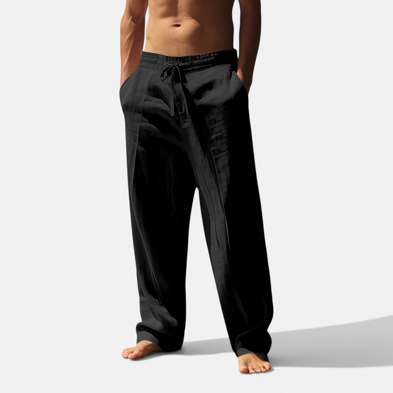 Atelier Rivelle |  Pantalon Lin Homme Été Léger Respirant Taille Élastique