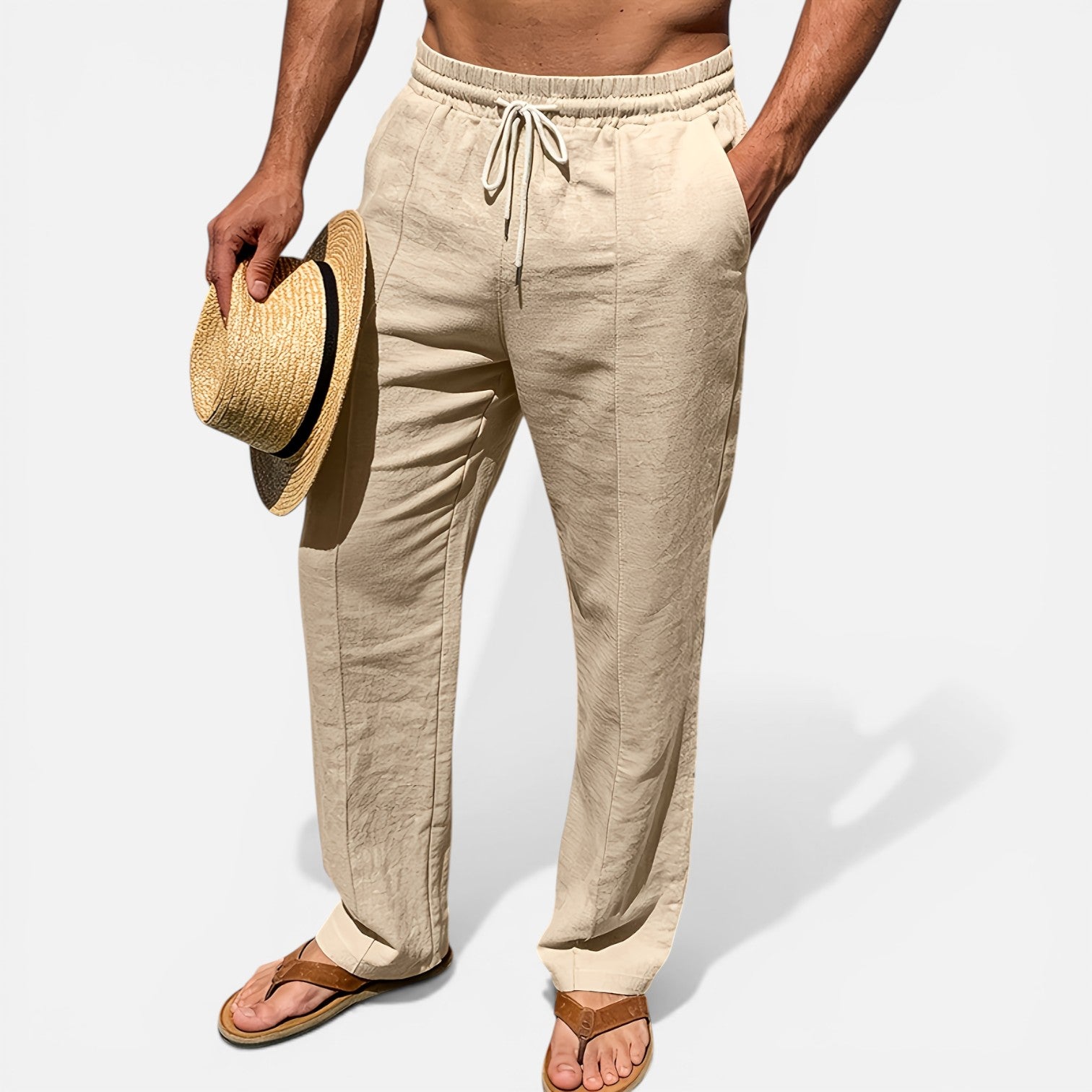 Atelier Rivelle | Pantalon Lin Homme Été Léger Respirant Vacances Plage