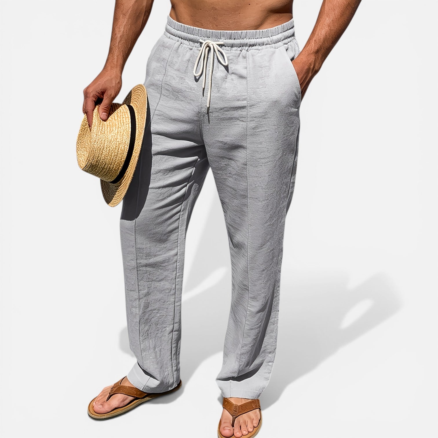 Atelier Rivelle | Pantalon Lin Homme Été Léger Respirant Vacances Plage
