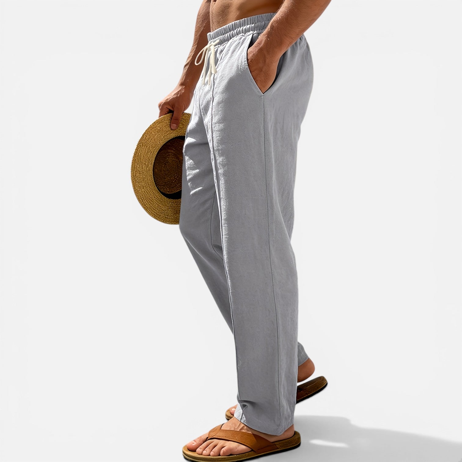 Atelier Rivelle | Pantalon Lin Homme Été Léger Respirant Vacances Plage