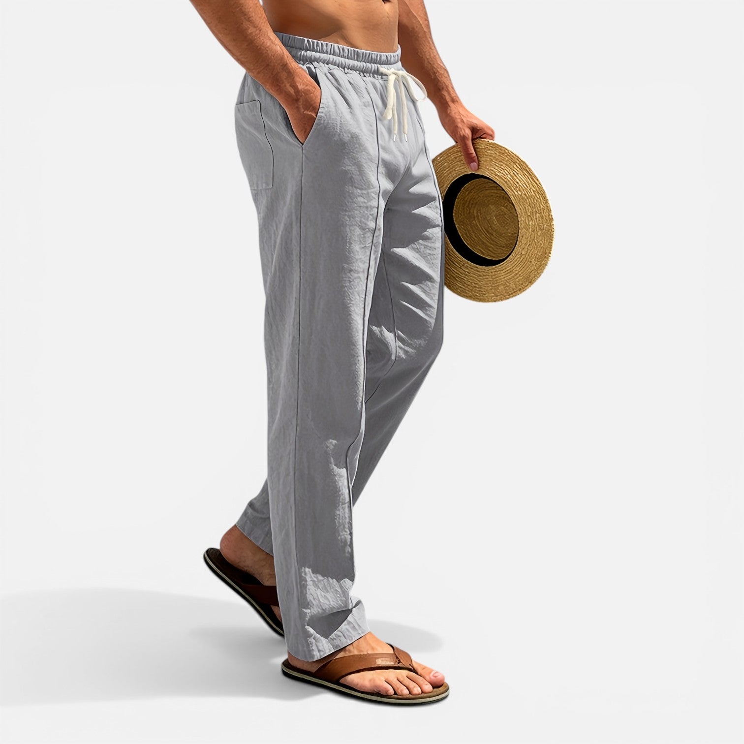 Atelier Rivelle | Pantalon Lin Homme Été Léger Respirant Vacances Plage