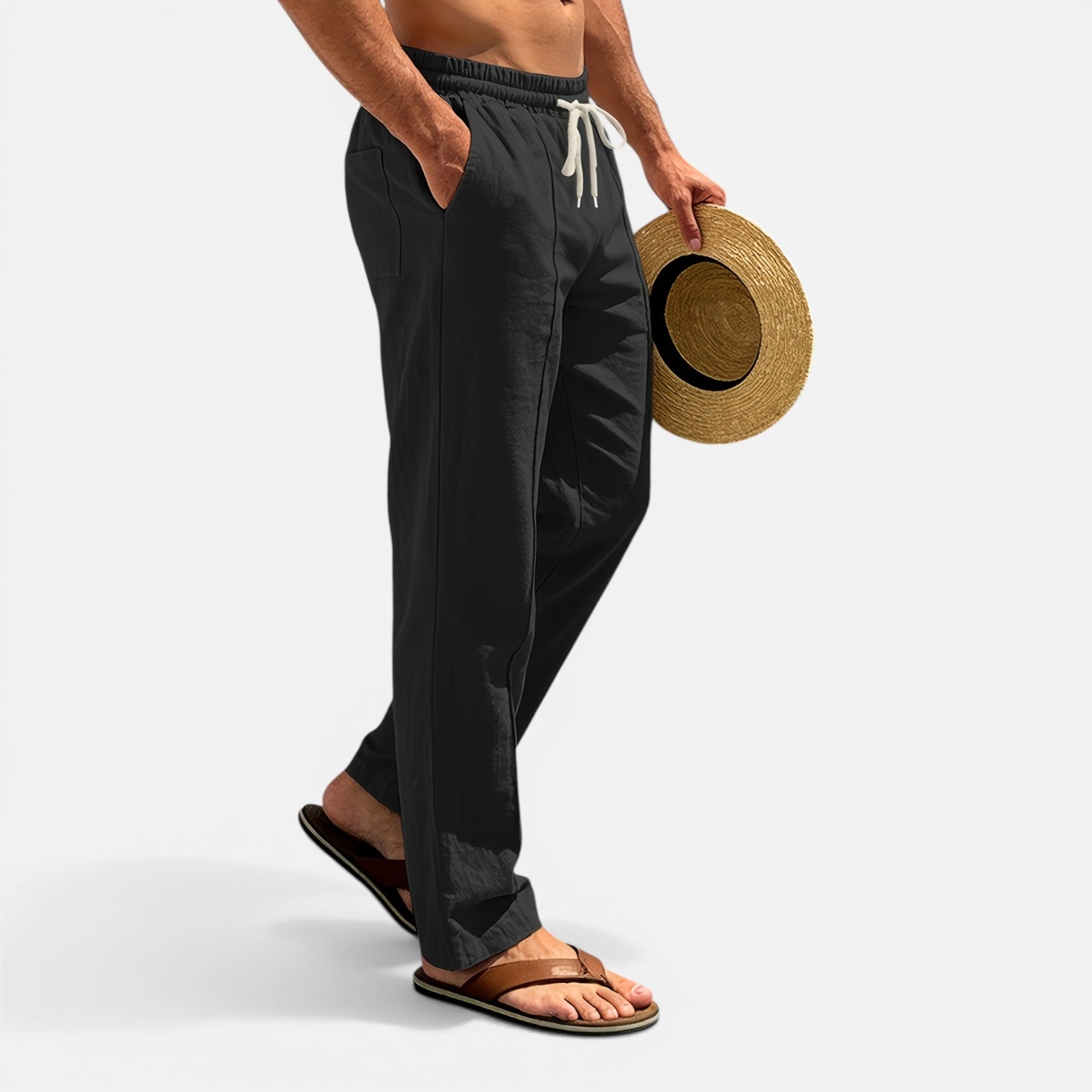 Atelier Rivelle | Pantalon Lin Homme Été Léger Respirant Vacances Plage