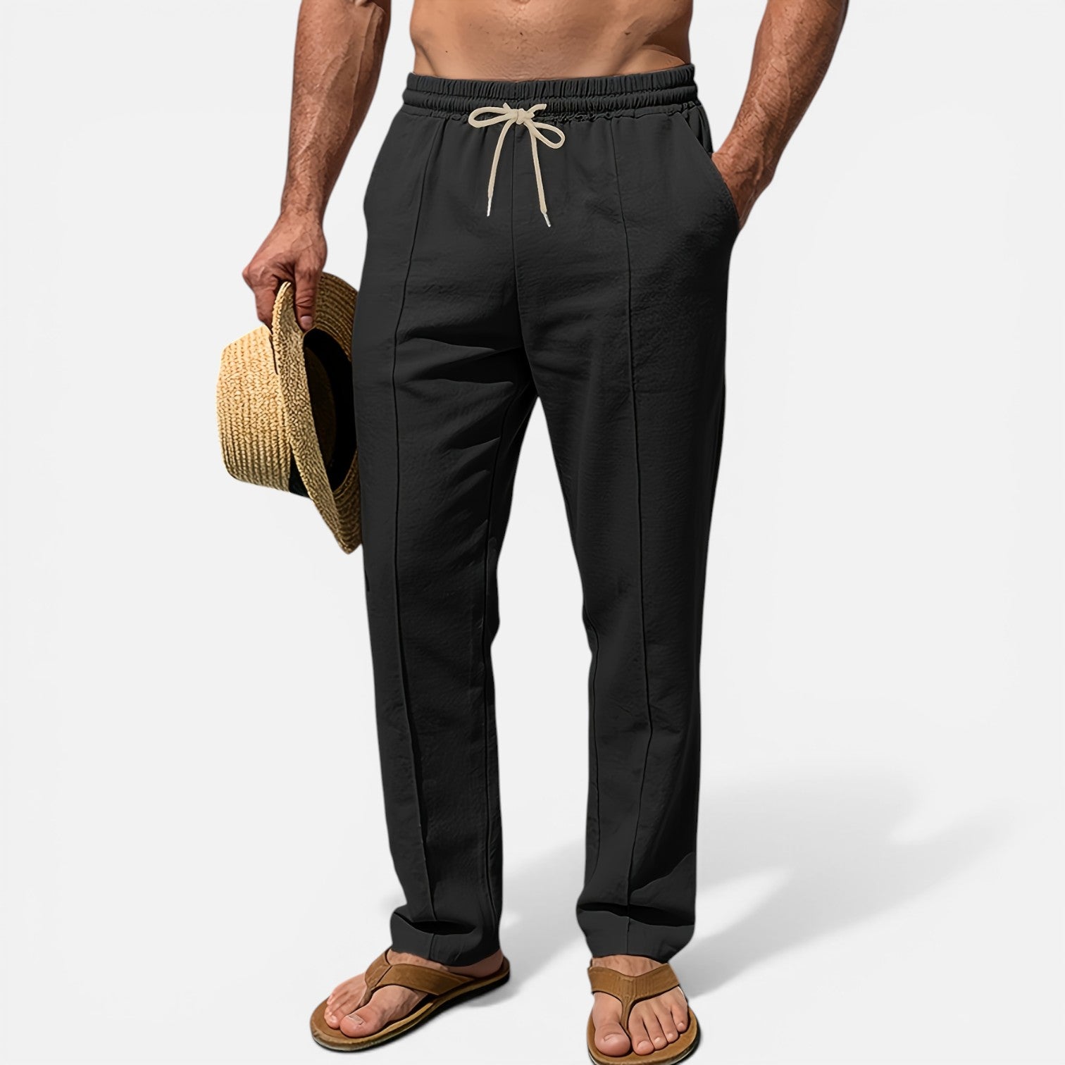 Atelier Rivelle | Pantalon Lin Homme Été Léger Respirant Vacances Plage