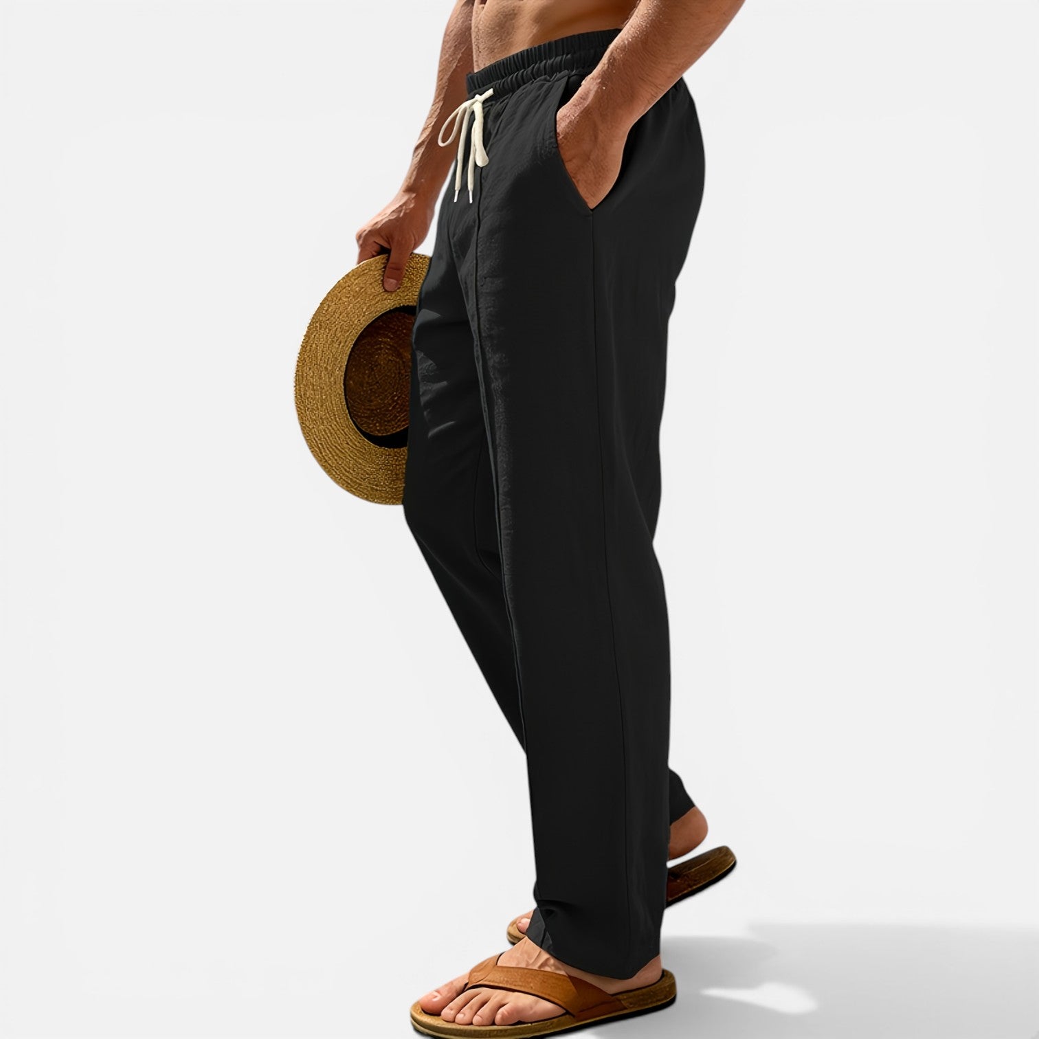 Atelier Rivelle | Pantalon Lin Homme Été Léger Respirant Vacances Plage