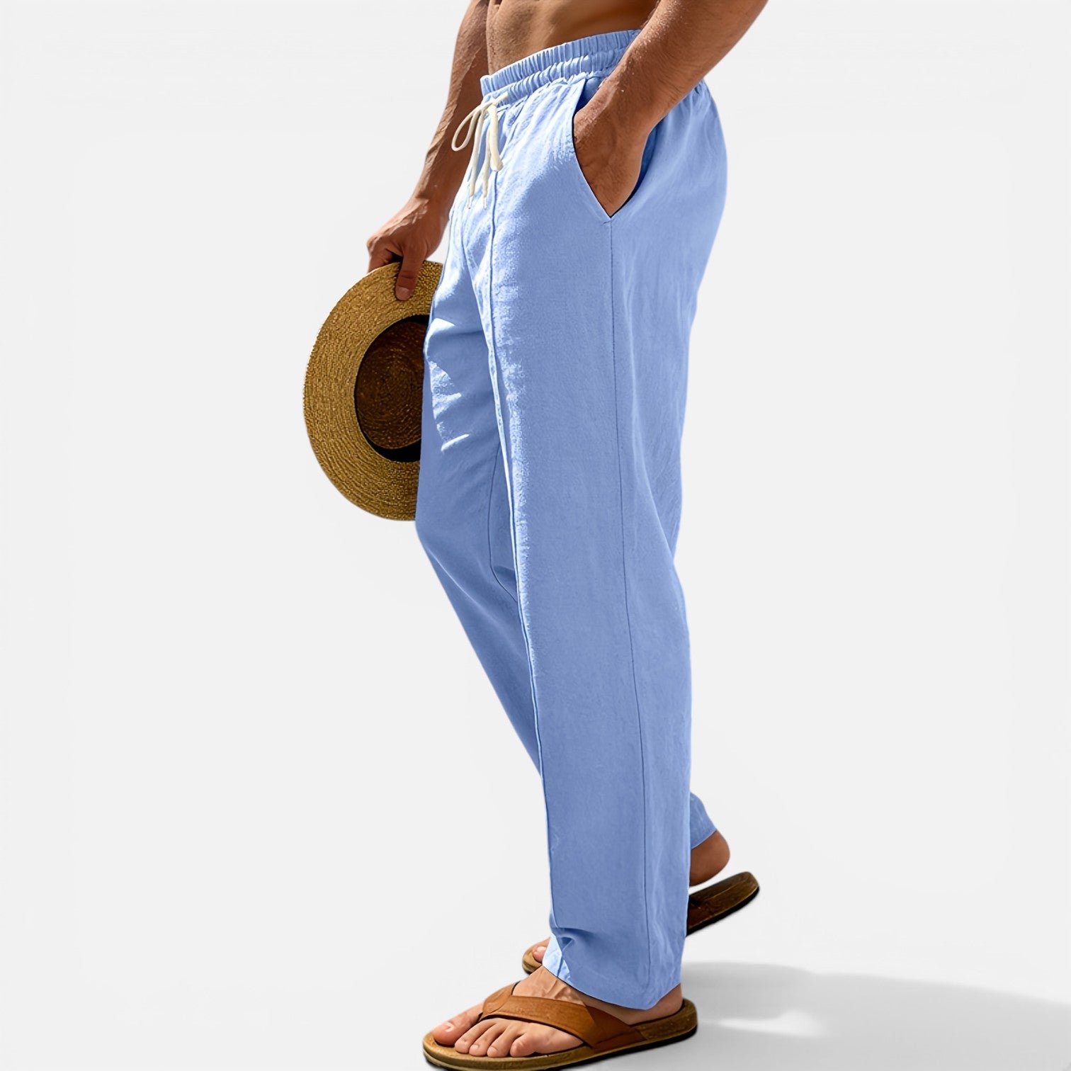 Atelier Rivelle | Pantalon Lin Homme Été Léger Respirant Vacances Plage