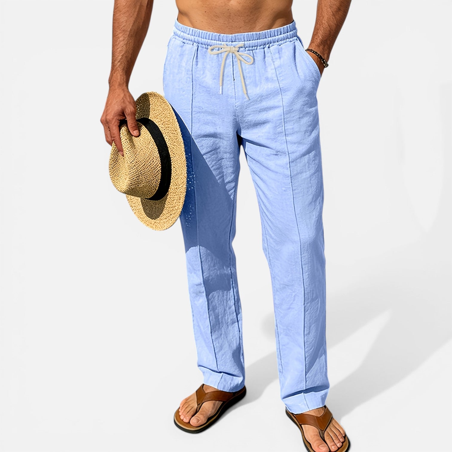 Atelier Rivelle | Pantalon Lin Homme Été Léger Respirant Vacances Plage