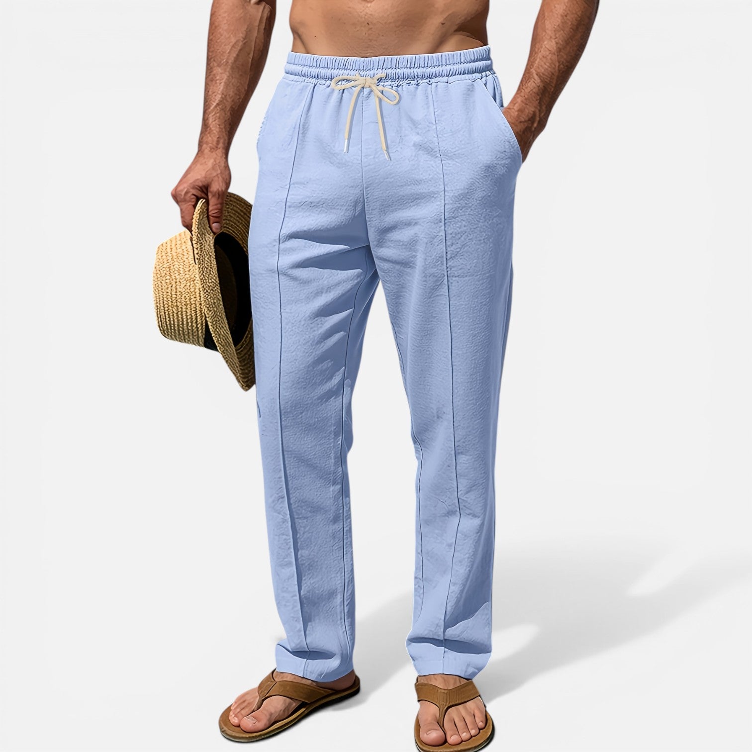 Atelier Rivelle | Pantalon Lin Homme Été Léger Respirant Vacances Plage