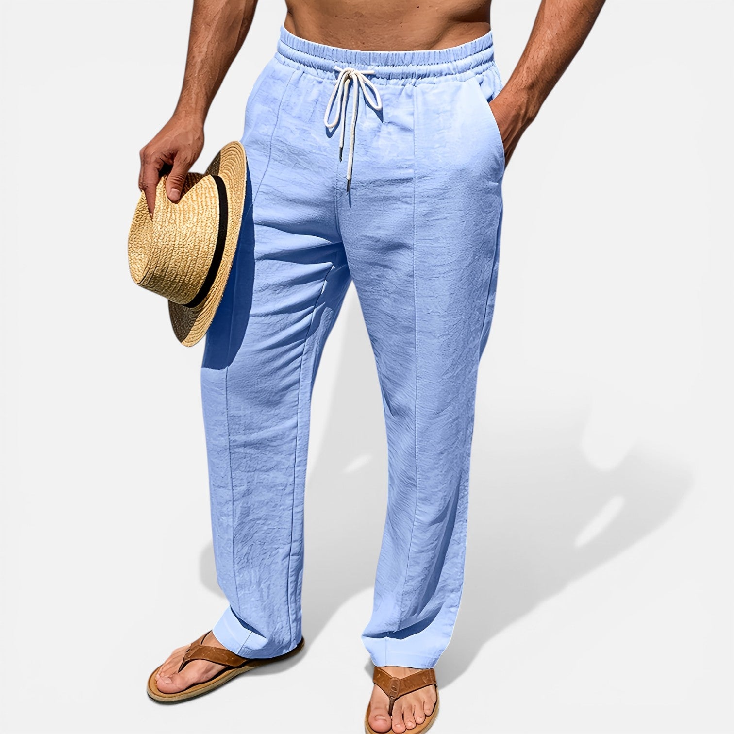 Atelier Rivelle | Pantalon Lin Homme Été Léger Respirant Vacances Plage