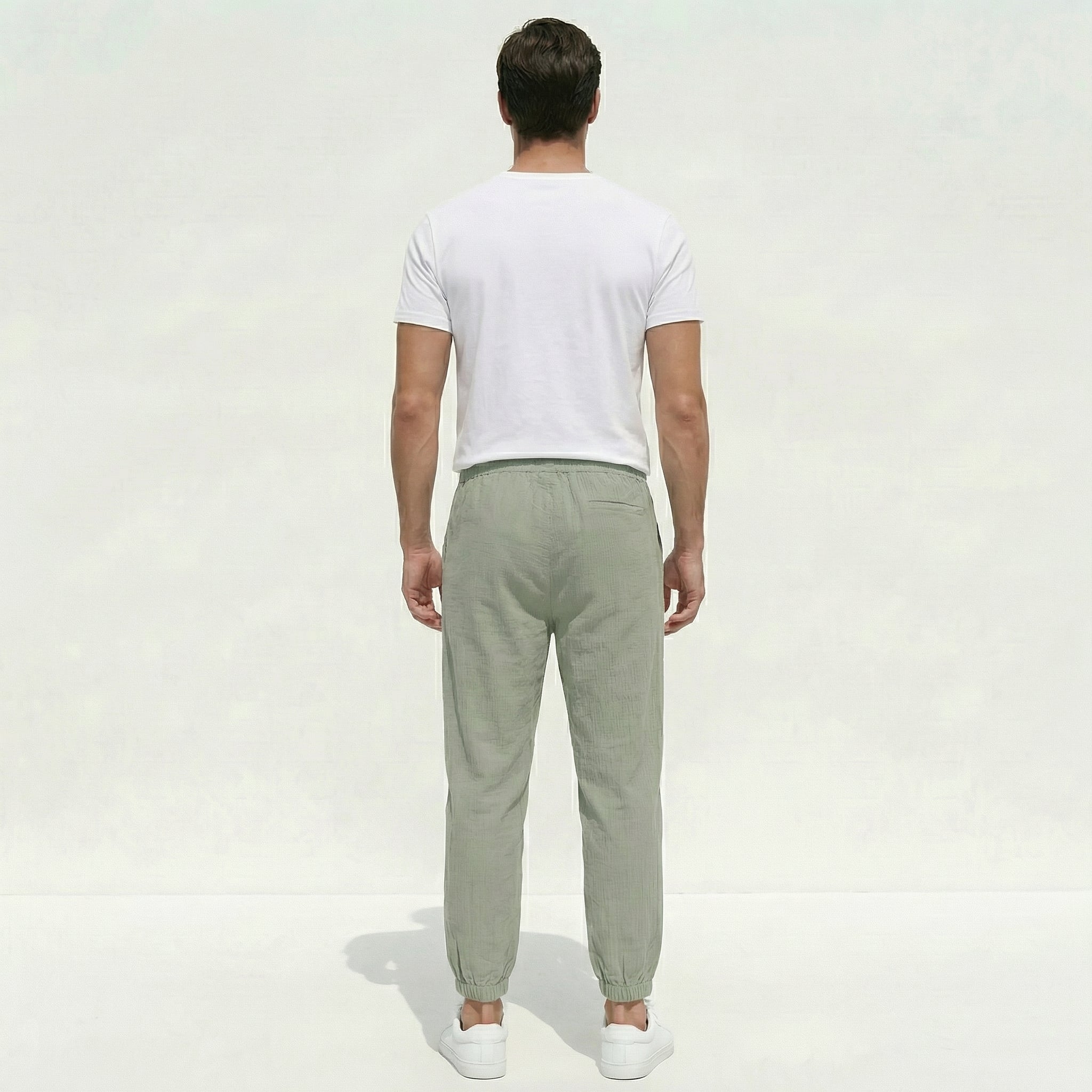 Atelier Rivelle | Pantalon Lin Homme Léger Été Confort Taille Élastique Plage