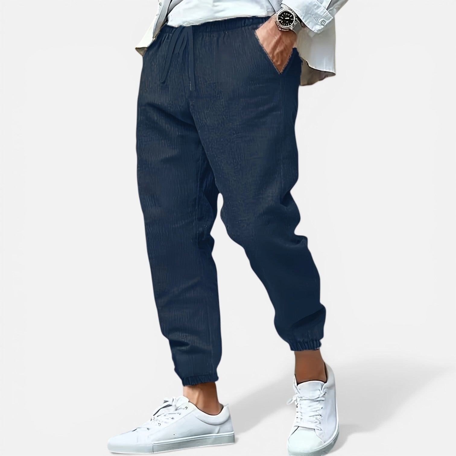 Atelier Rivelle | Pantalon Lin Homme Léger Été Confort Taille Élastique Plage