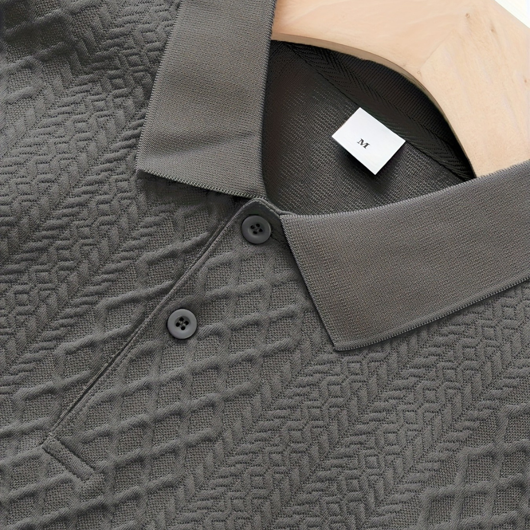 Atelier Rivelle | Polo Col Roulé Homme Automne Hiver Élégant Classique Boutonné