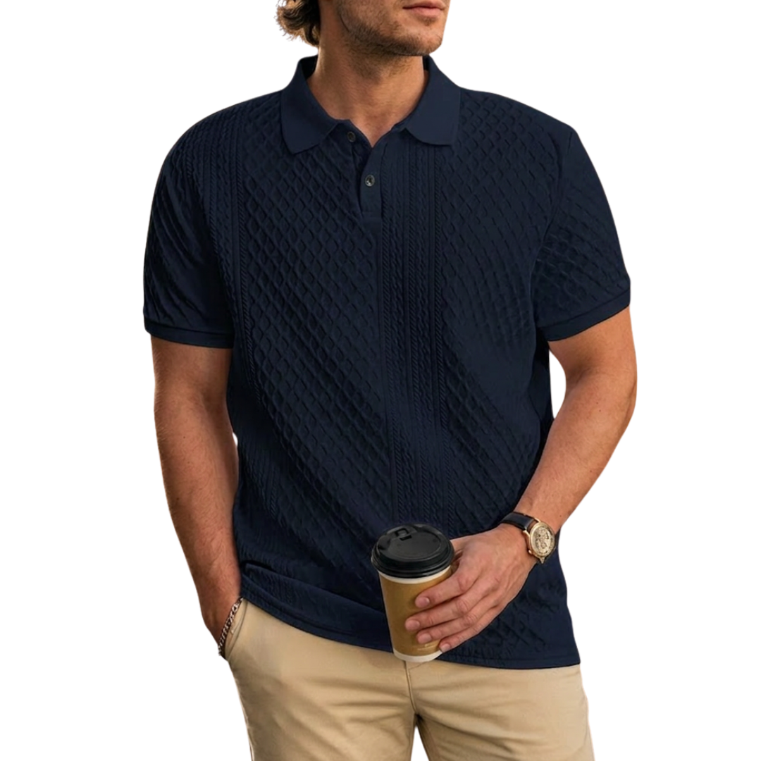 Atelier Rivelle | Polo Col Roulé Homme Automne Hiver Élégant Classique Boutonné