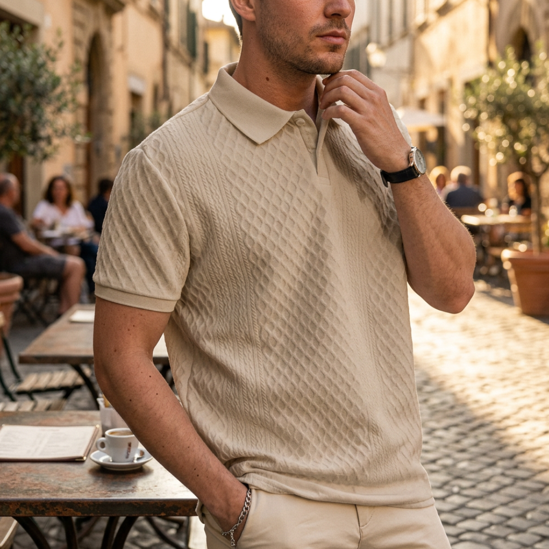 Atelier Rivelle | Polo Col Roulé Homme Automne Hiver Élégant Classique Boutonné