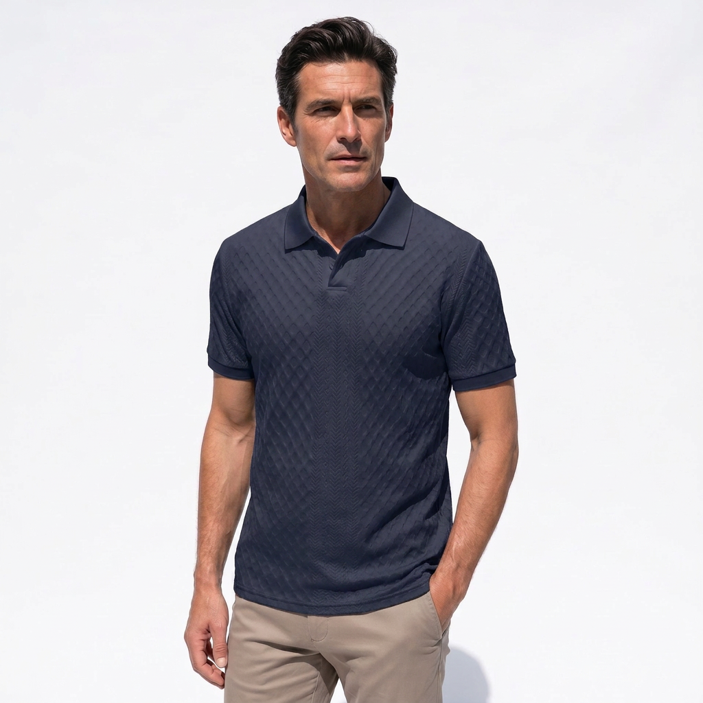 Atelier Rivelle | Polo Col Roulé Homme Automne Hiver Élégant Classique Boutonné