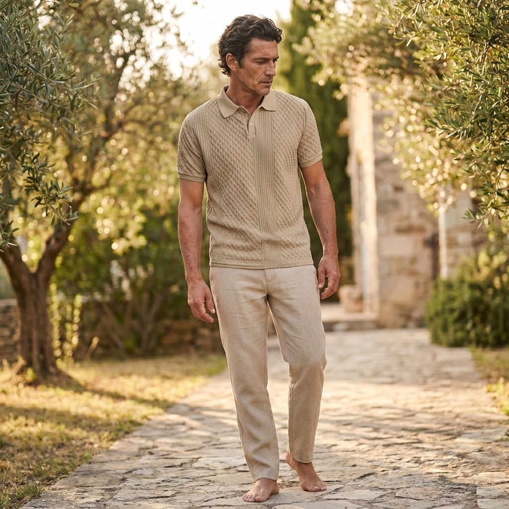 Atelier Rivelle | Polo Col Roulé Homme Automne Hiver Élégant Classique Boutonné
