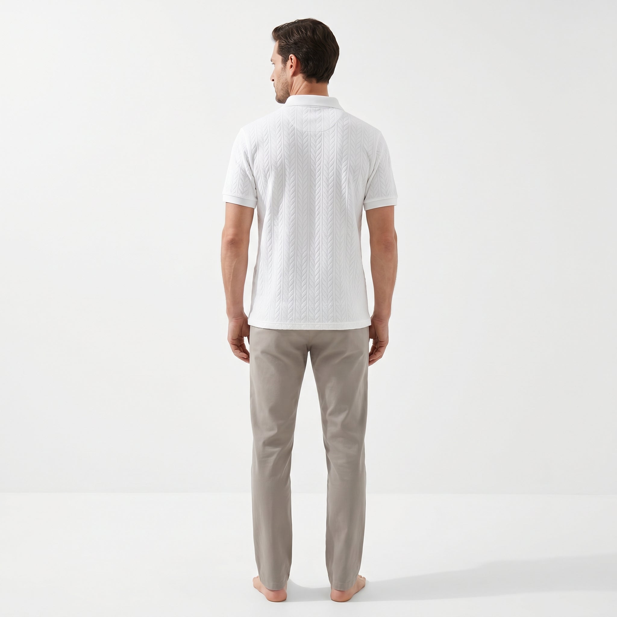 Atelier Rivelle | Polo Homme Été Jacquard Classique Manches Courtes Chic