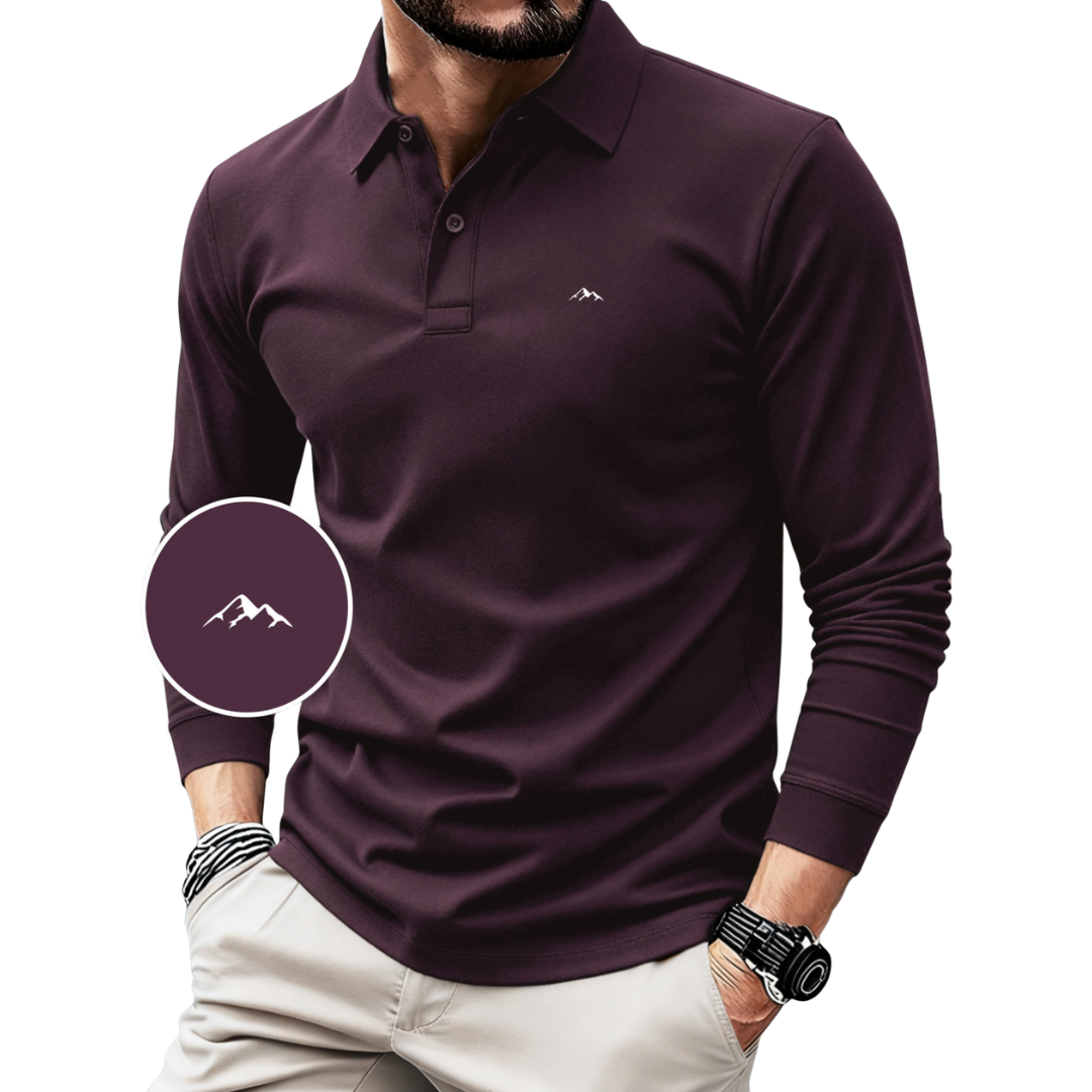 Atelier Rivelle | Polo Homme Hiver Élégant Manches Longues Imprimé
