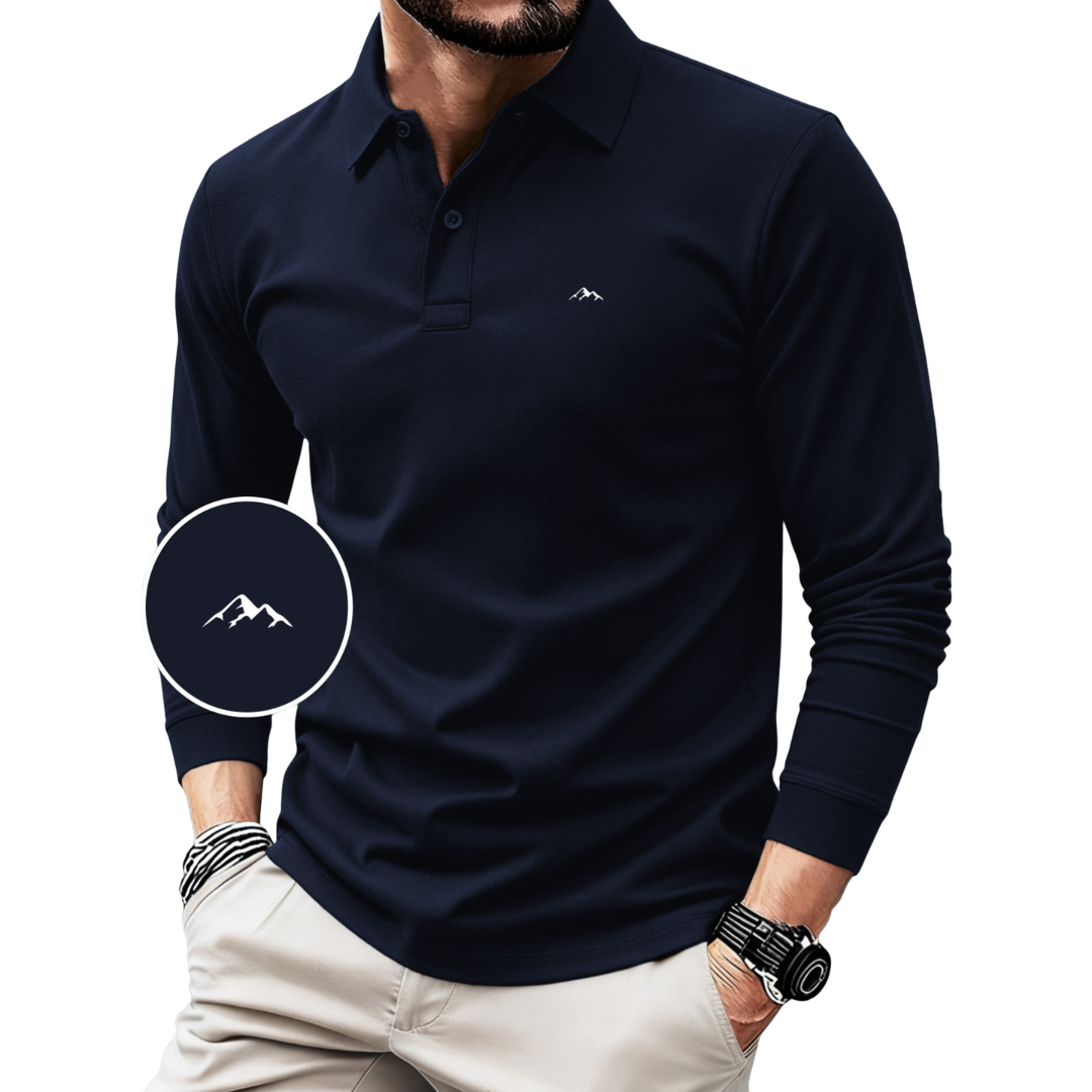 Atelier Rivelle | Polo Homme Hiver Élégant Manches Longues Imprimé