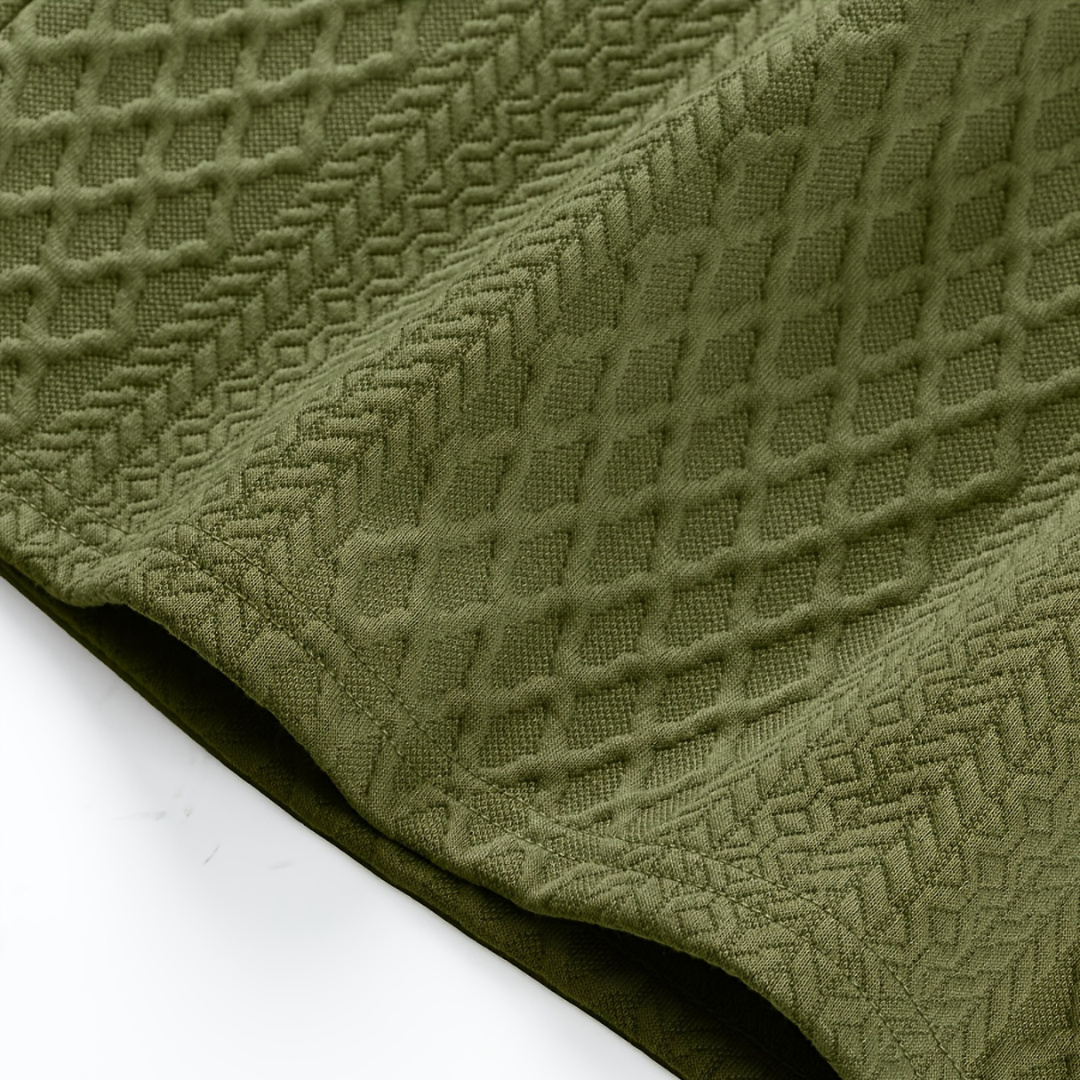 Atelier Rivelle | Polo Homme Manches Longues Jacquard Élégant Décontracté