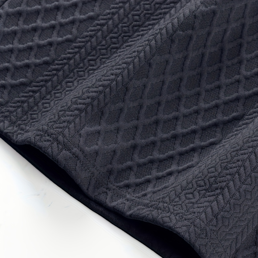 Atelier Rivelle | Polo Homme Manches Longues Jacquard Élégant Décontracté