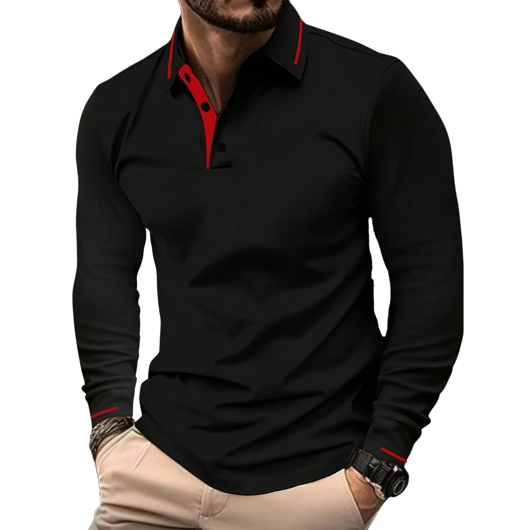Atelier Rivelle | Polo Maille Homme Manches Longues Tricot Côtelé Élégant