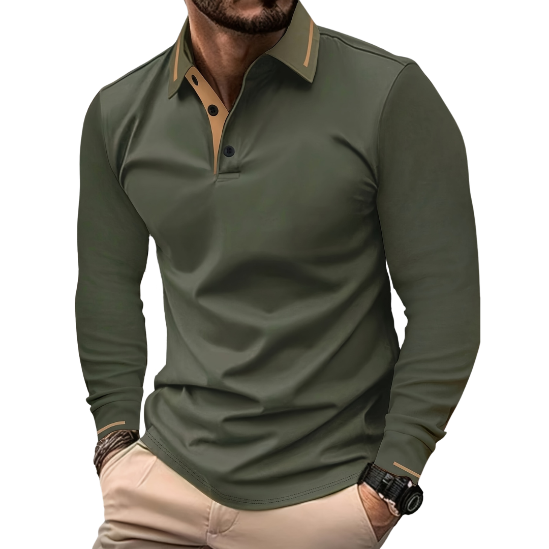 Atelier Rivelle | Polo Maille Homme Manches Longues Tricot Côtelé Élégant