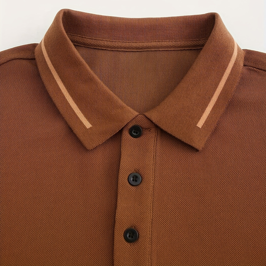 Atelier Rivelle | Polo Maille Homme Manches Longues Tricot Côtelé Élégant